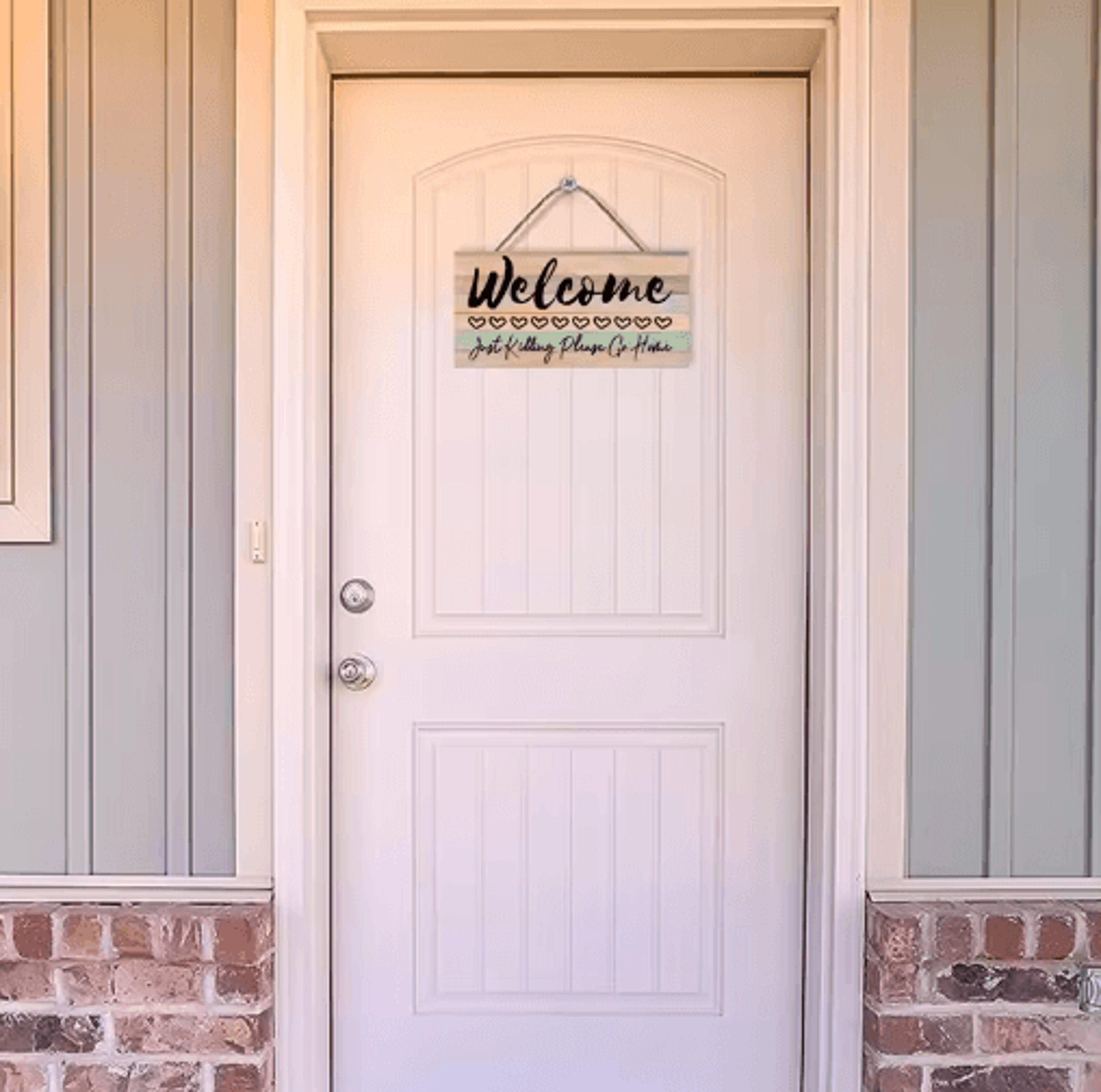 WarmNest Rustic Welcome Wood Sign  Farmhouse Wall Hanging Door Decor 4