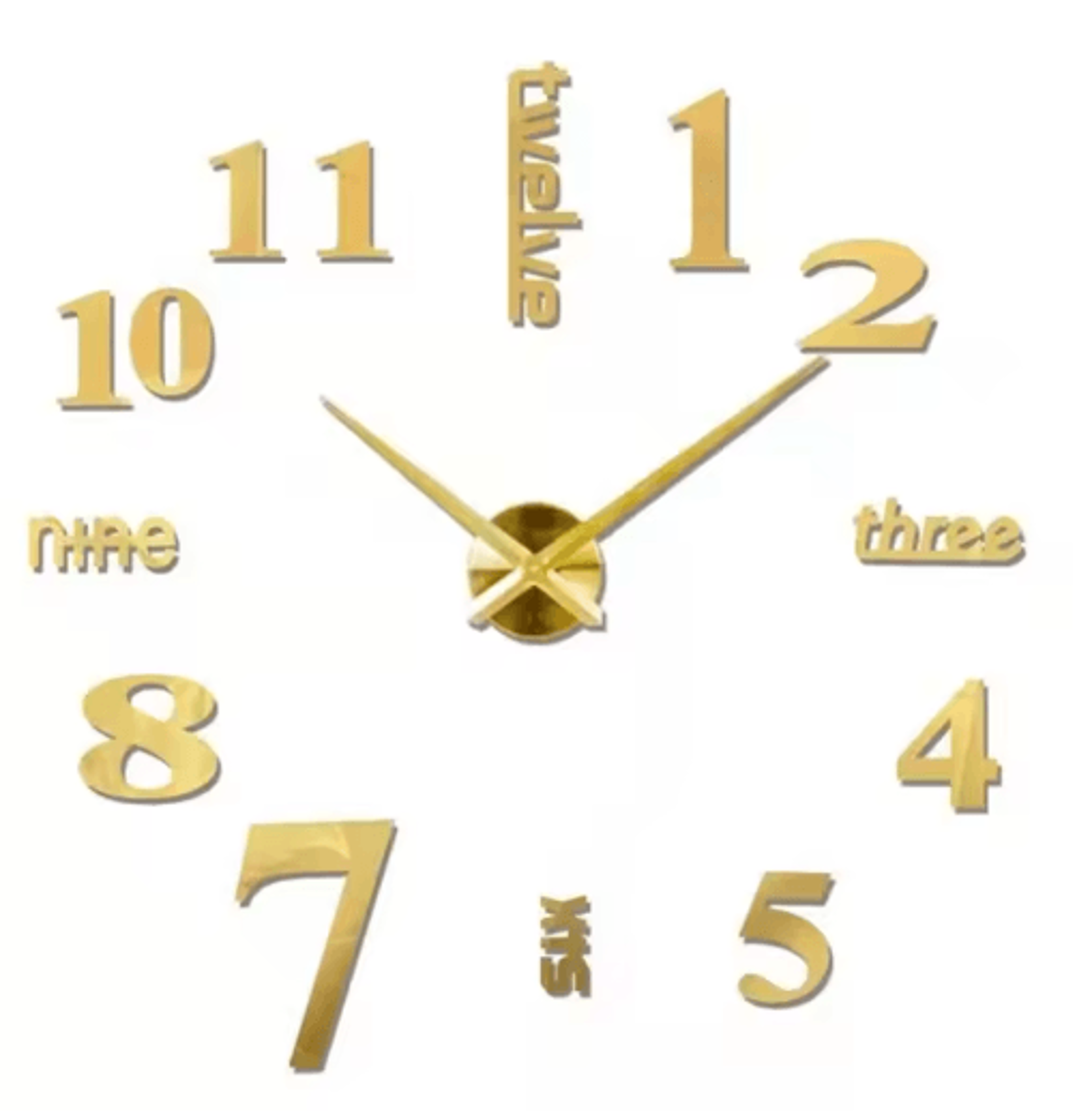 Modern 3D DIY Wall Clock  Large Acrylic Mirror Decorative Quartz Clock 1