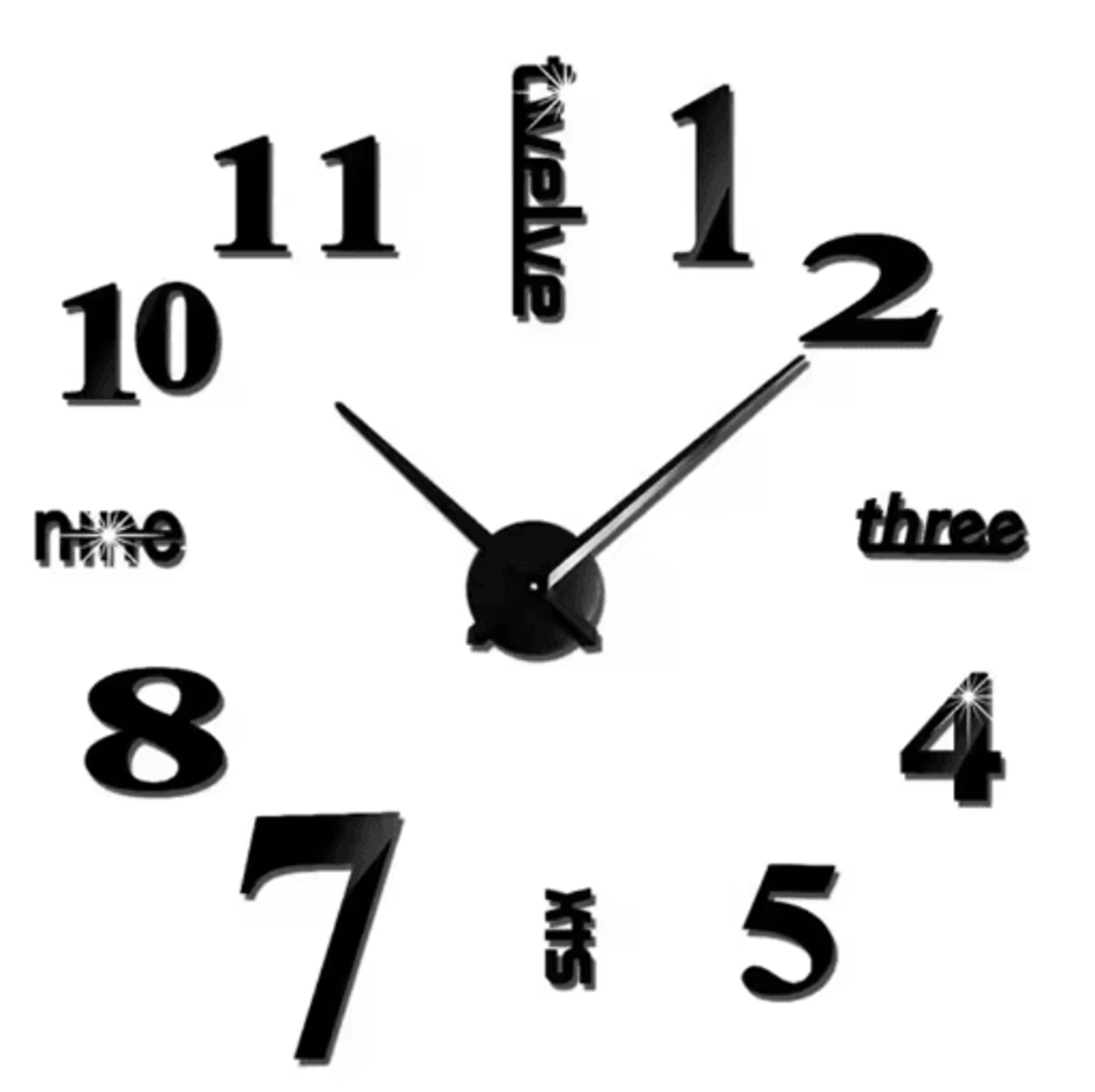 Modern 3D DIY Wall Clock  Large Acrylic Mirror Decorative Quartz Clock 2