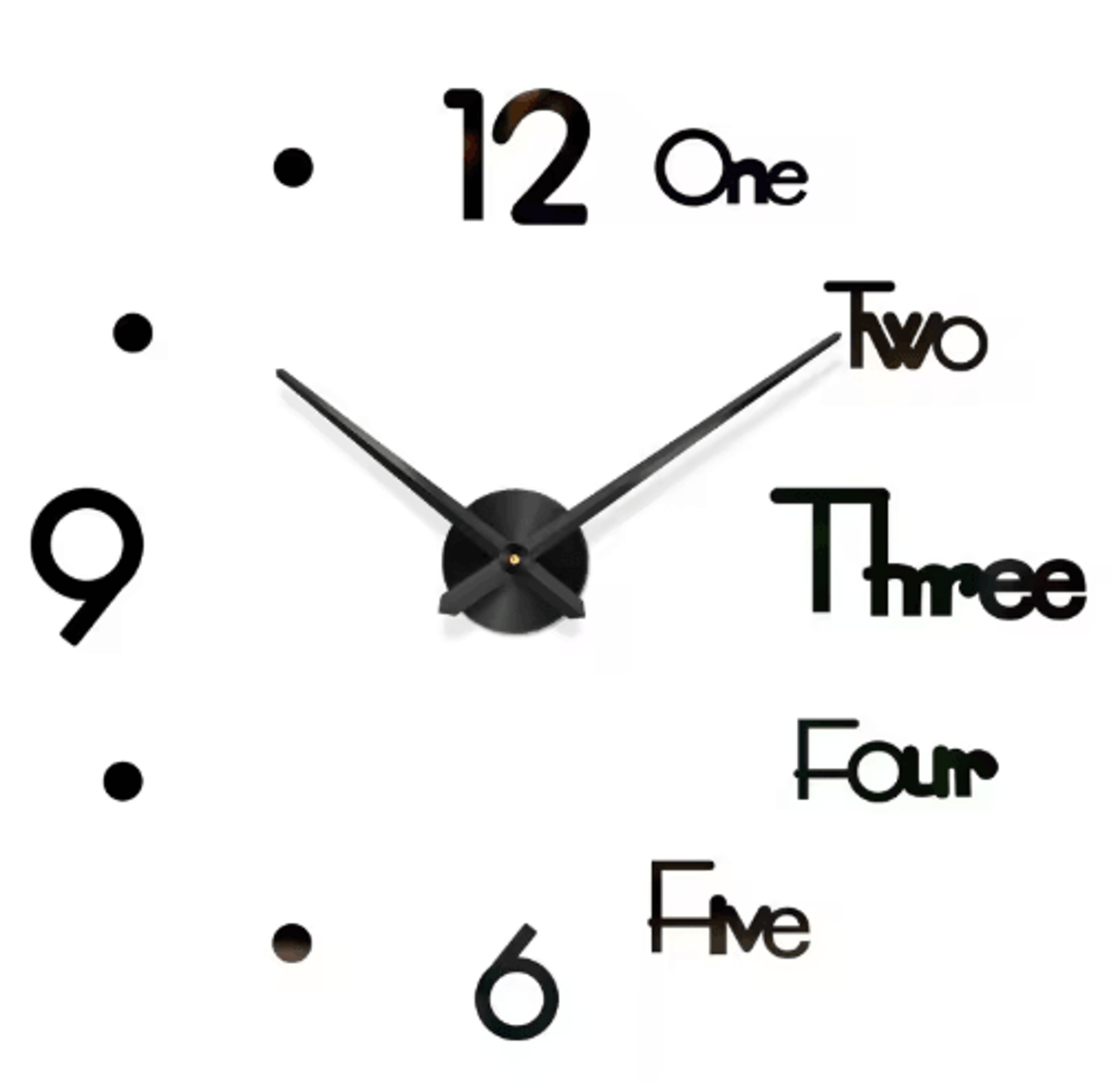 Modern 3D DIY Wall Clock  Large Acrylic Mirror Decorative Quartz Clock 6