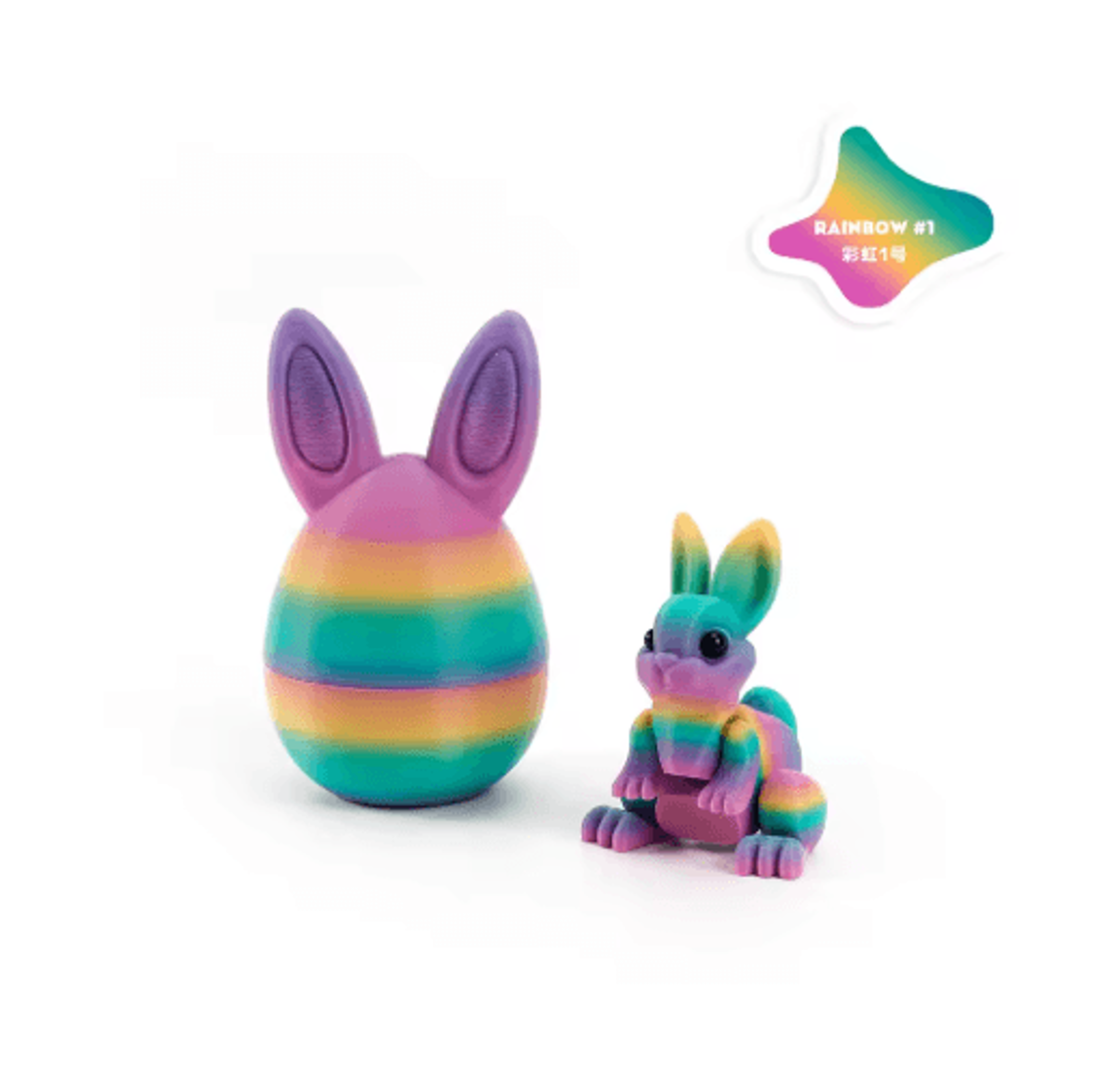 3D Printed Easter Rabbit Ornament With Egg Cute Desk Decor  Kids Gift 14