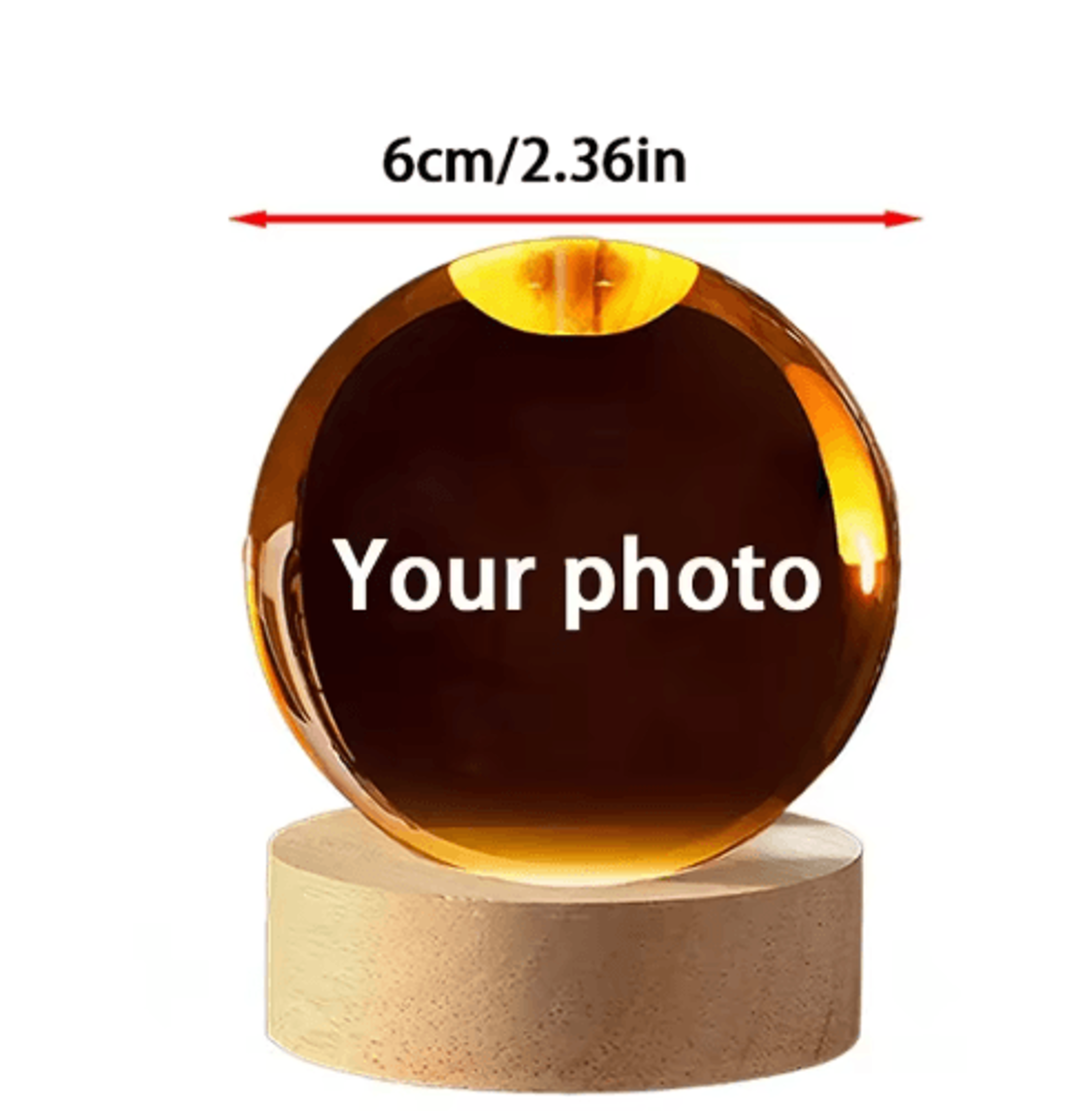 Personalized Ultrasound Crystal Ball Laser Engraved Baby Keepsake Sphere 2