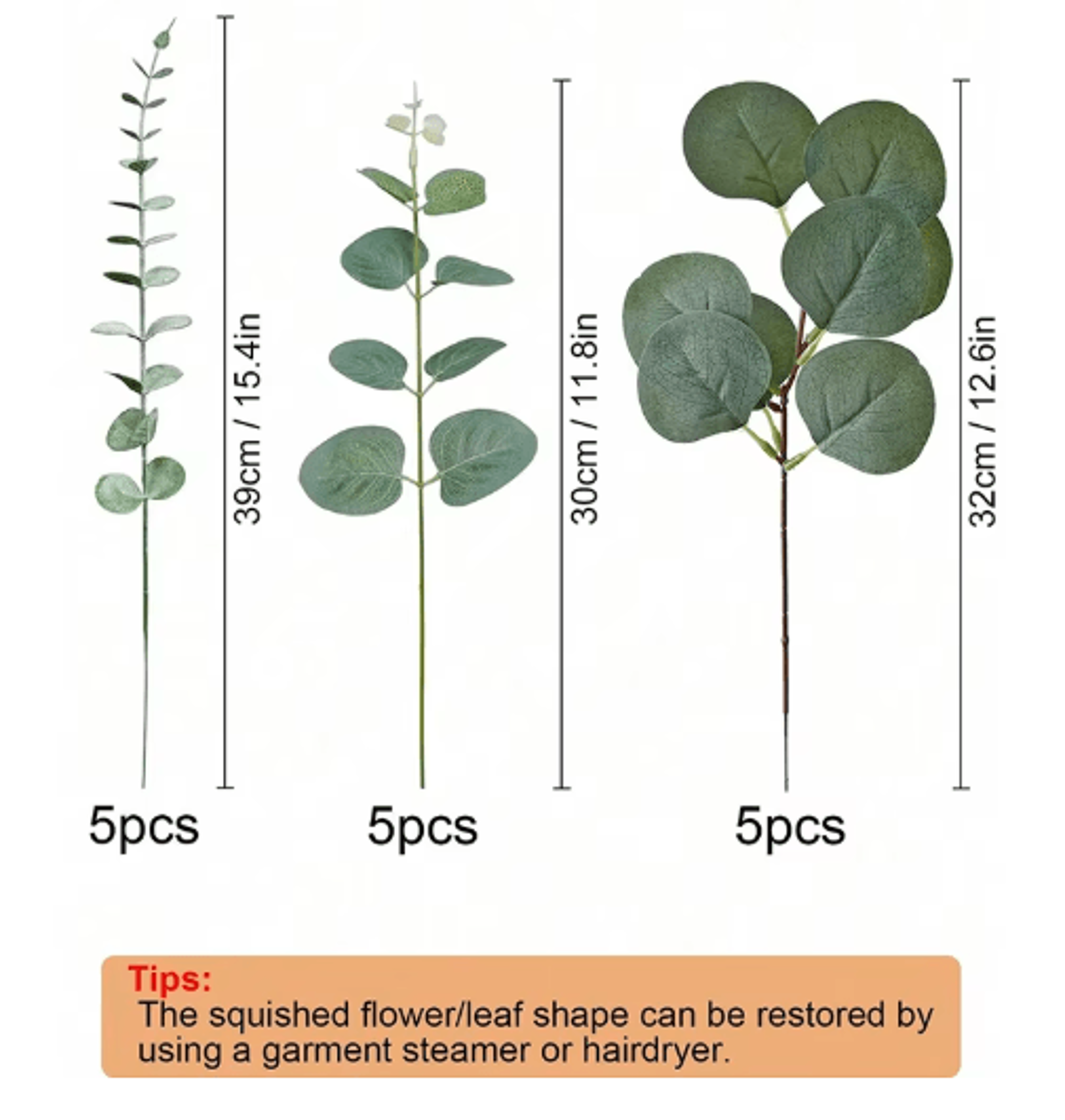 Artificial Eucalyptus Bouquet Set  Realistic Greenery Stems For Home  Wedding Decor 369 PCS 3