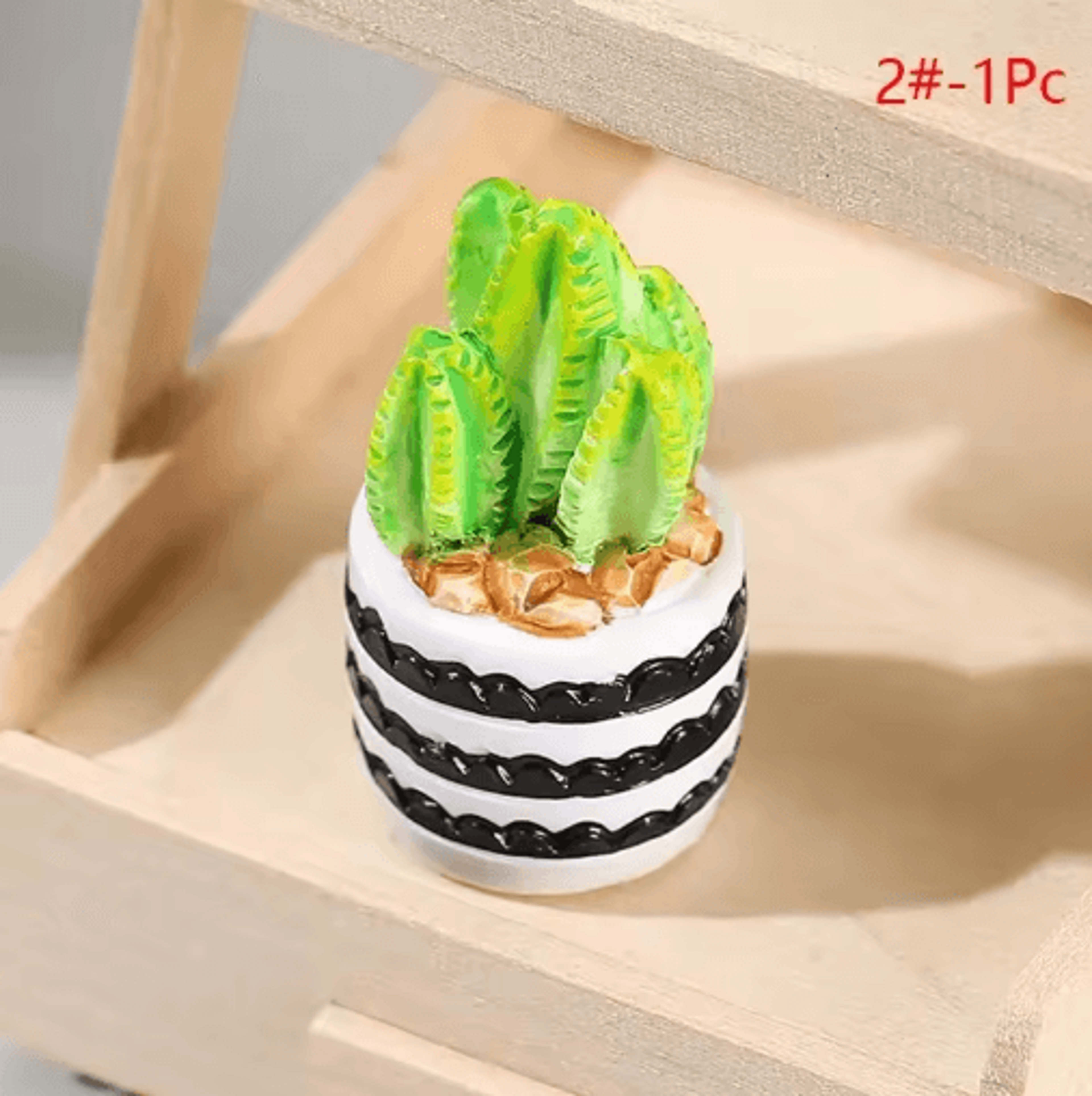 Miniature Resin Plant Pot Set Dollhouse Flower Vase Decor 5