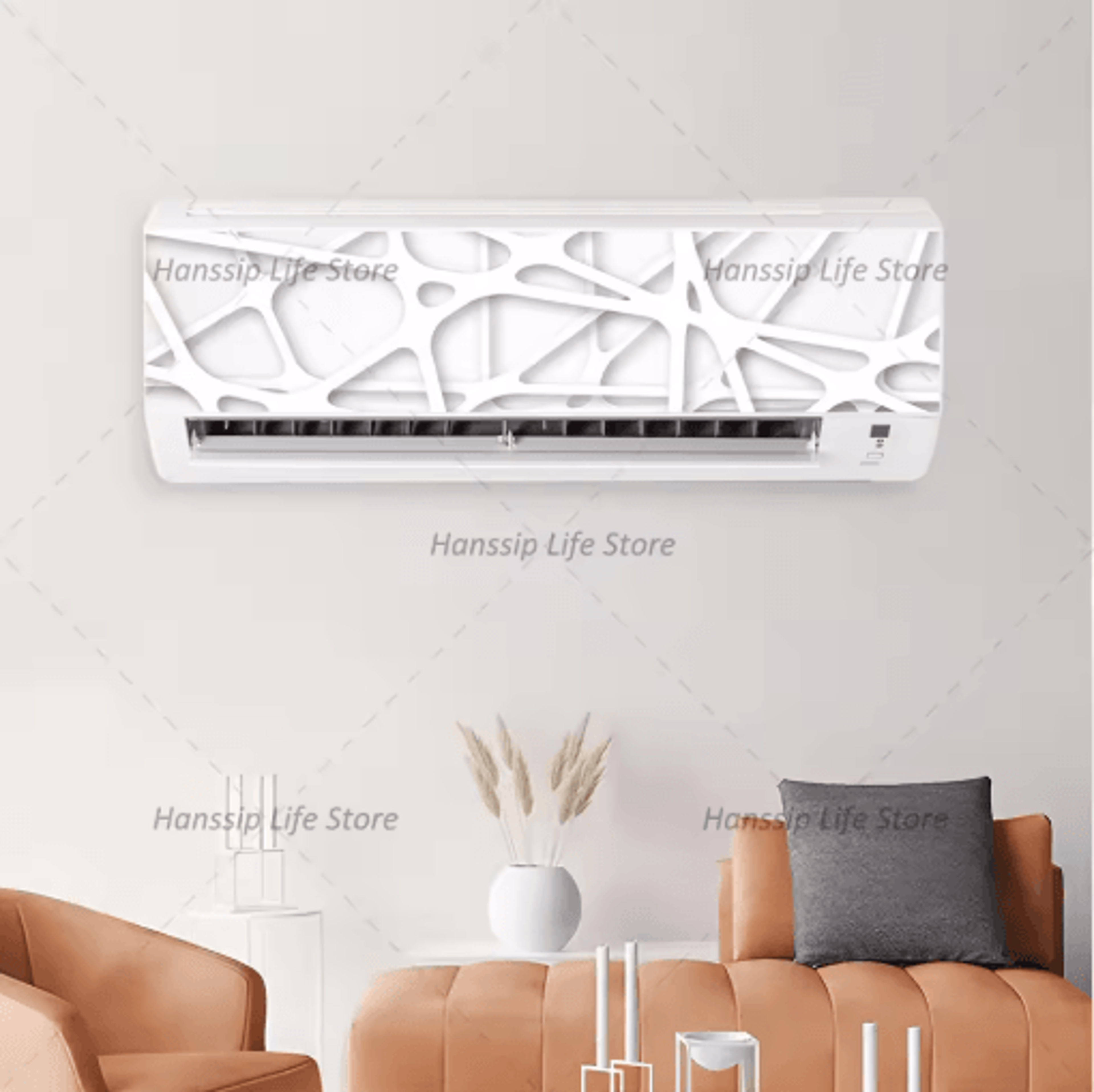 3D Geometric Air Conditioner Panel Sticker Abstract Illusion Wall Decal 3