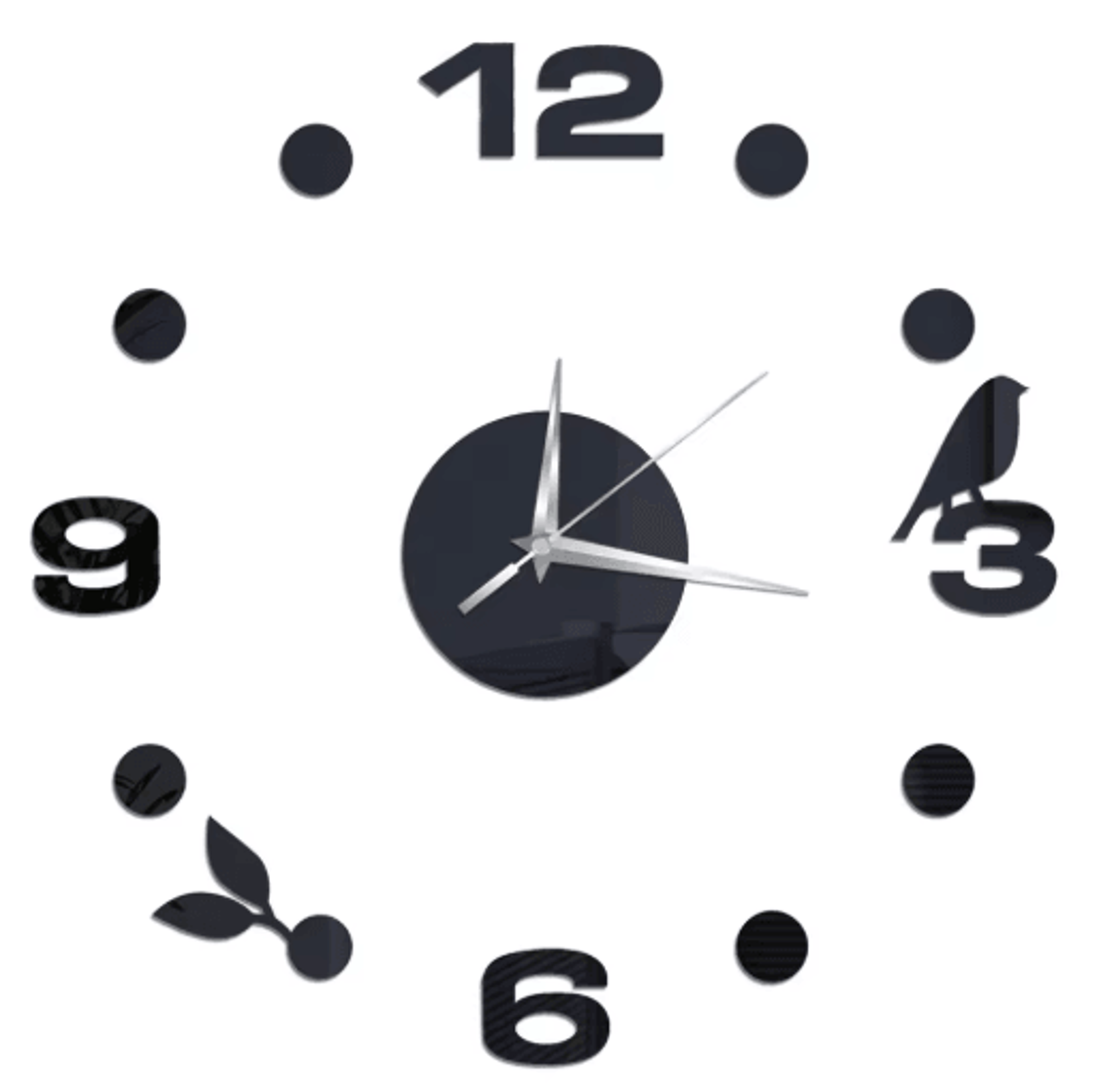 DIY Frameless Mirror Wall Clock Sticker Modern Quartz Wall Decor 4
