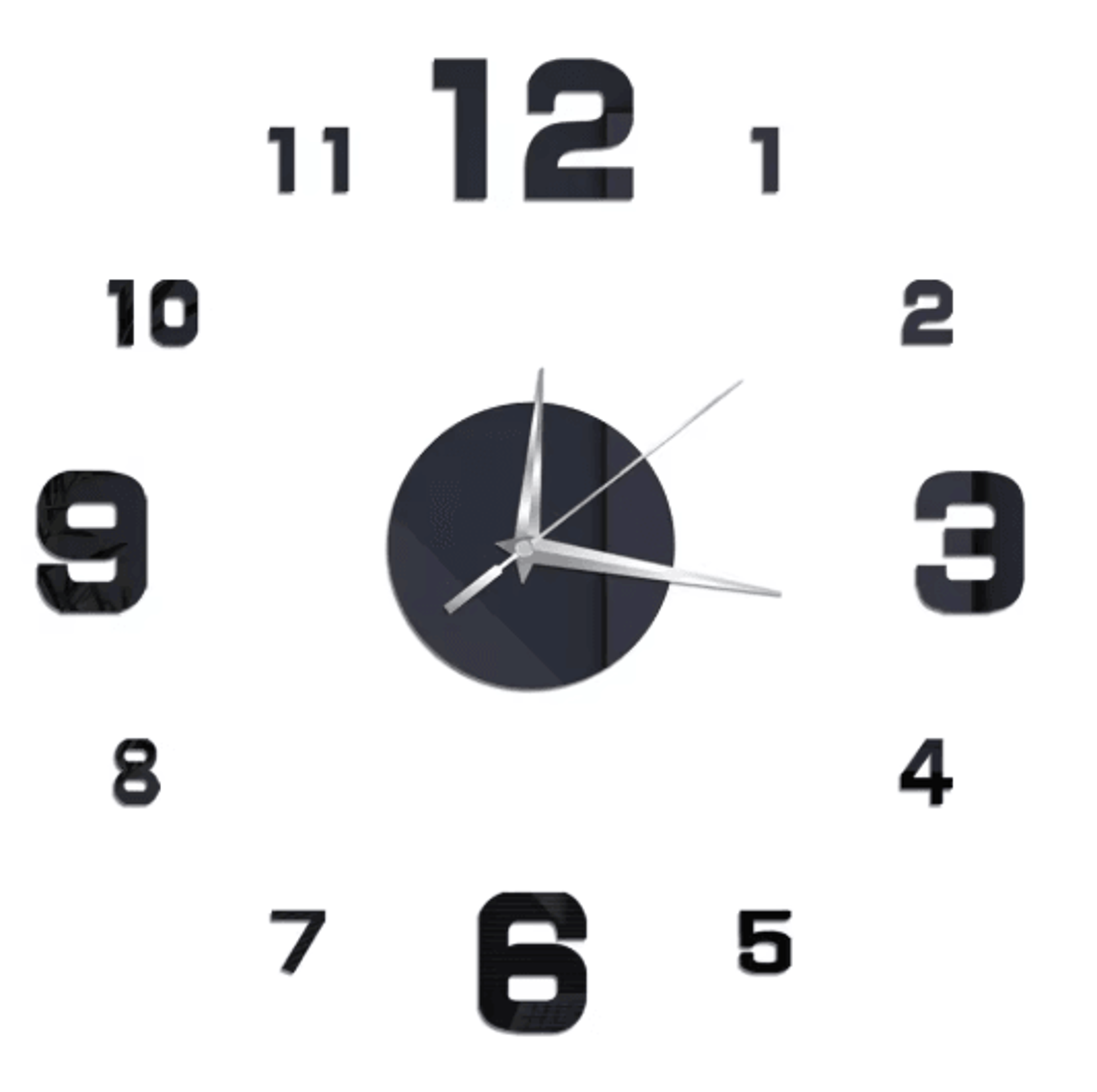 DIY Frameless Mirror Wall Clock Sticker Modern Quartz Wall Decor 7