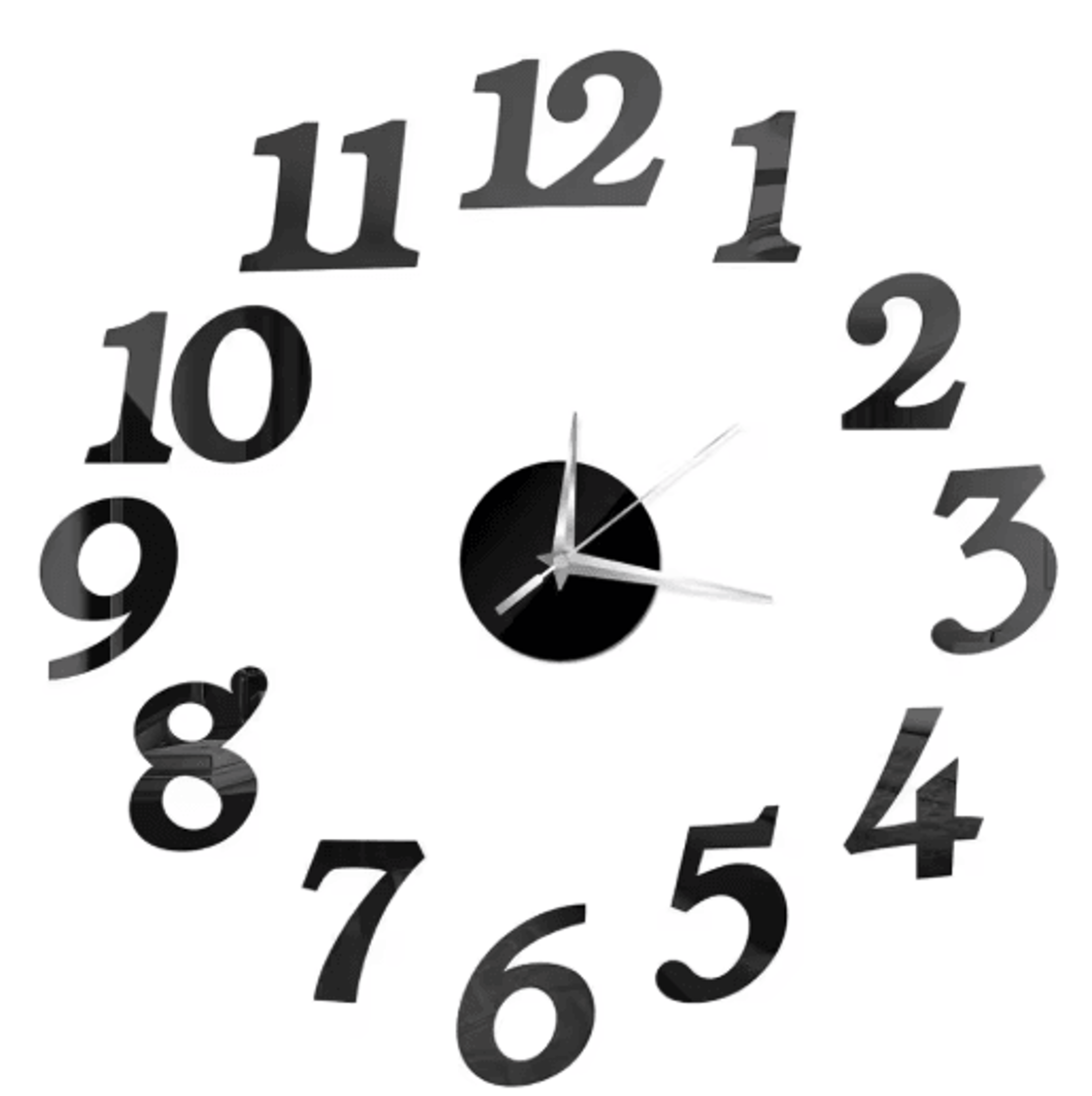 DIY Frameless Mirror Wall Clock Sticker Modern Quartz Wall Decor 21