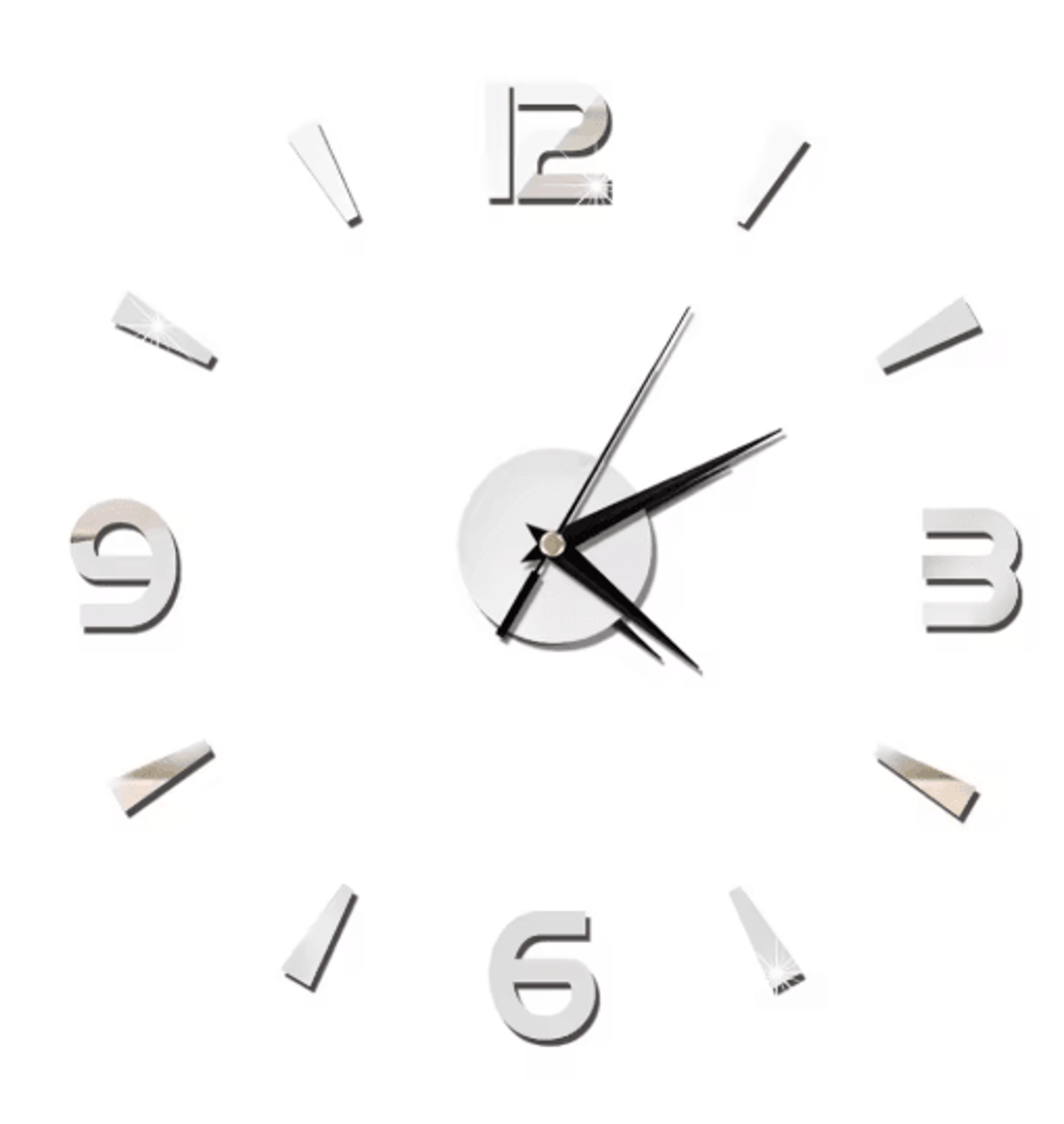 DIY Frameless Mirror Wall Clock Sticker Modern Quartz Wall Decor 23