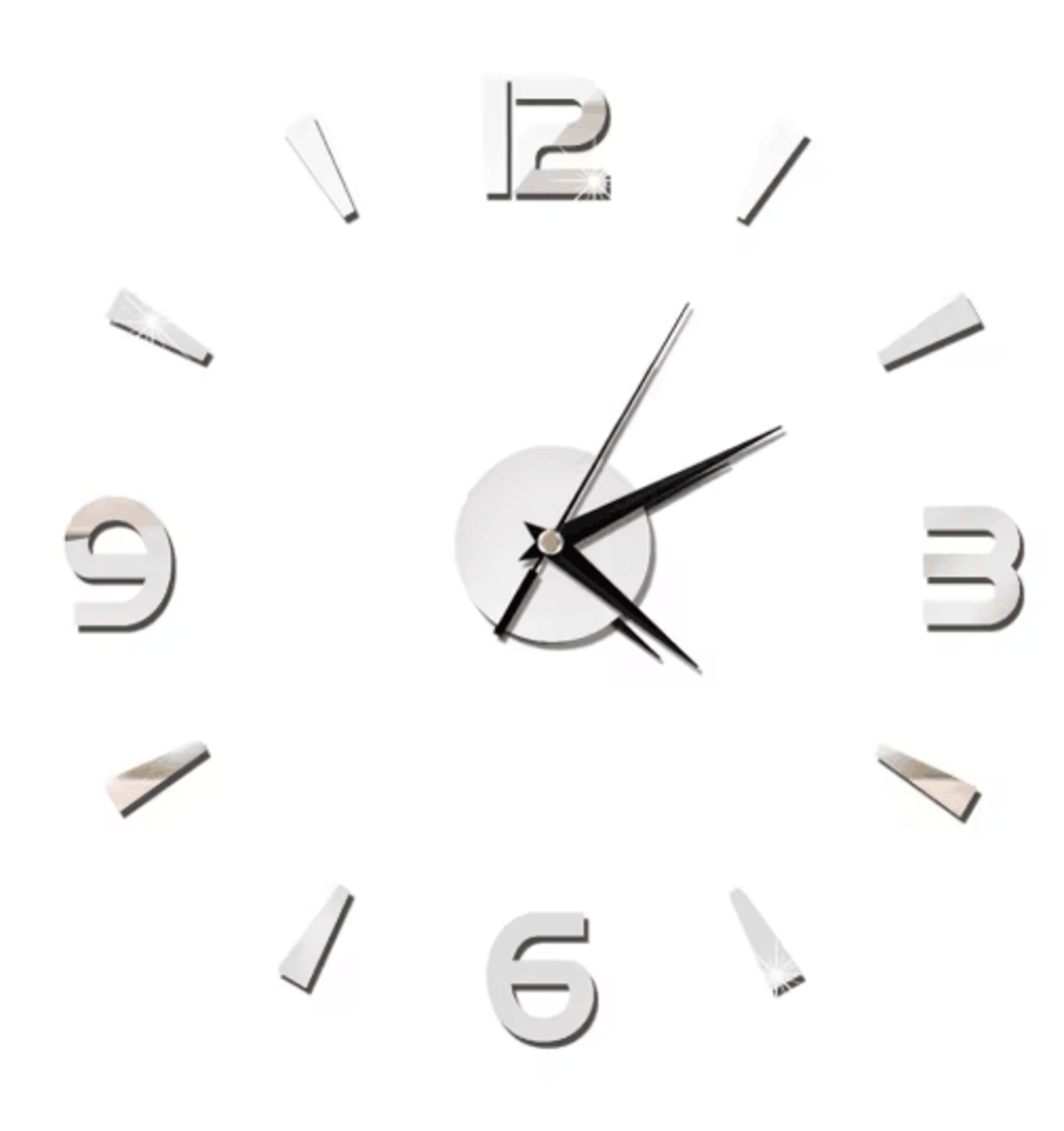 DIY Frameless Mirror Wall Clock Sticker Modern Quartz Wall Decor 0