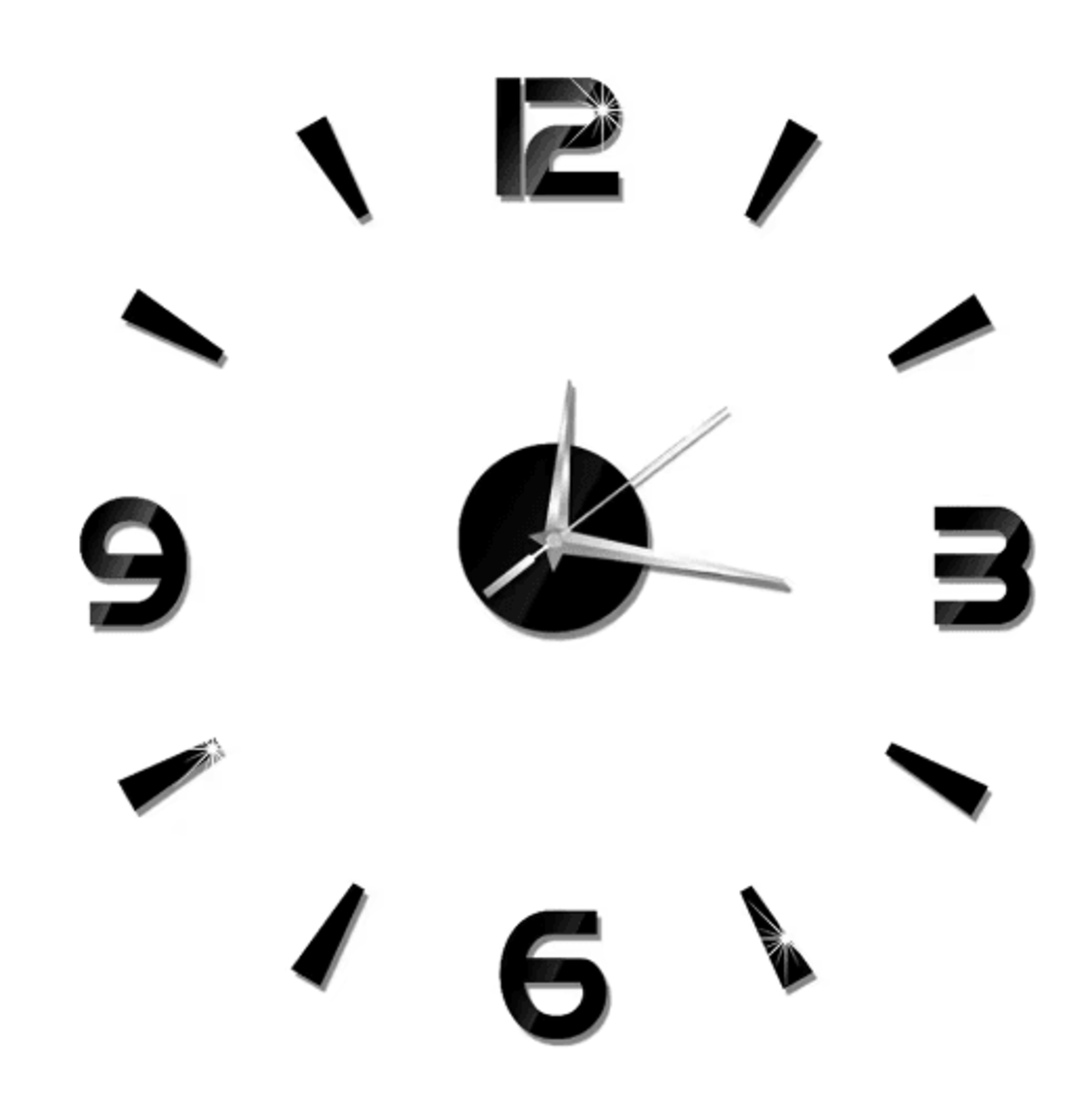 DIY Frameless Mirror Wall Clock Sticker Modern Quartz Wall Decor 25