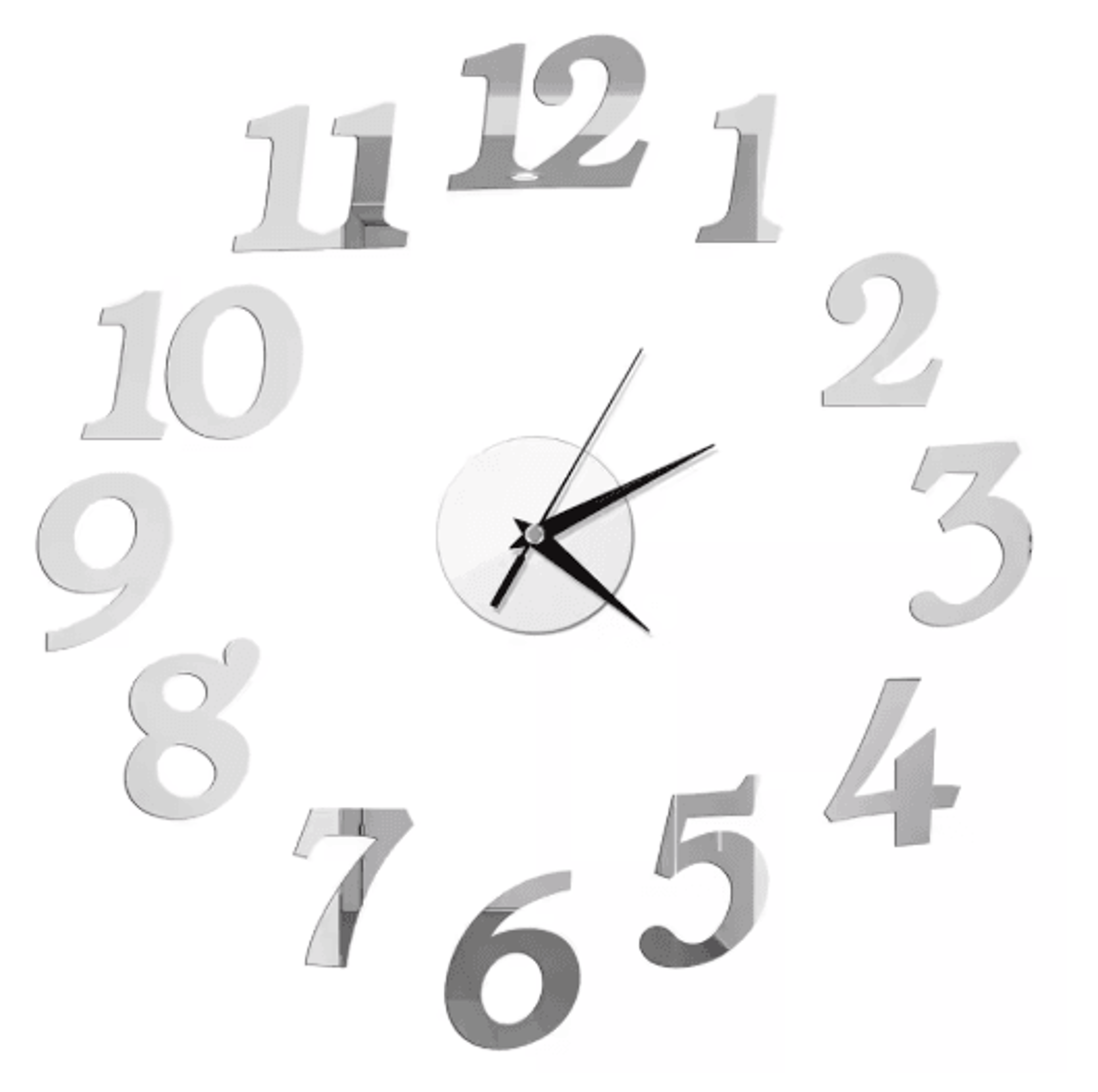 DIY Frameless Mirror Wall Clock Sticker Modern Quartz Wall Decor 26