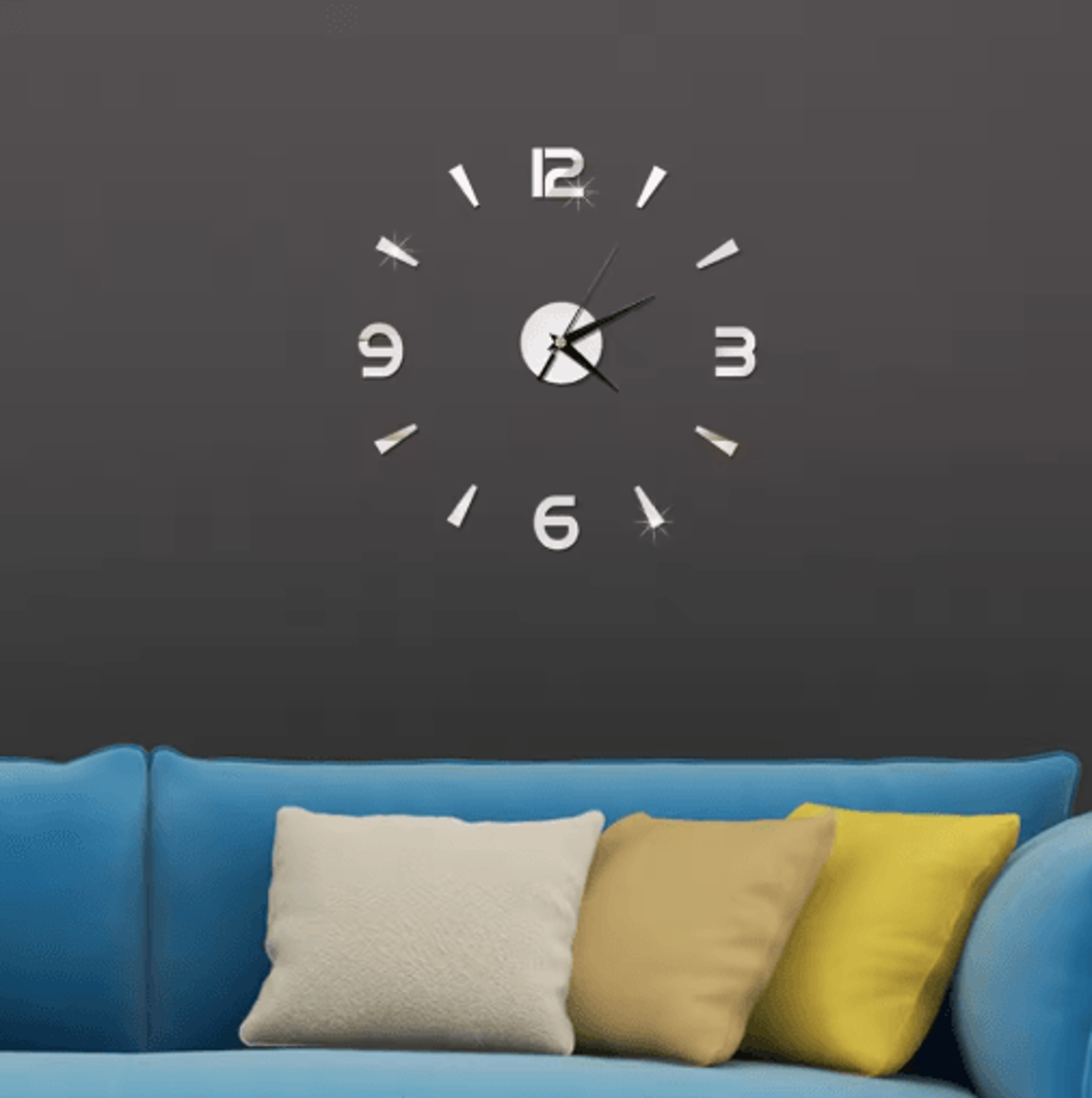 DIY Frameless Mirror Wall Clock Sticker Modern Quartz Wall Decor 29