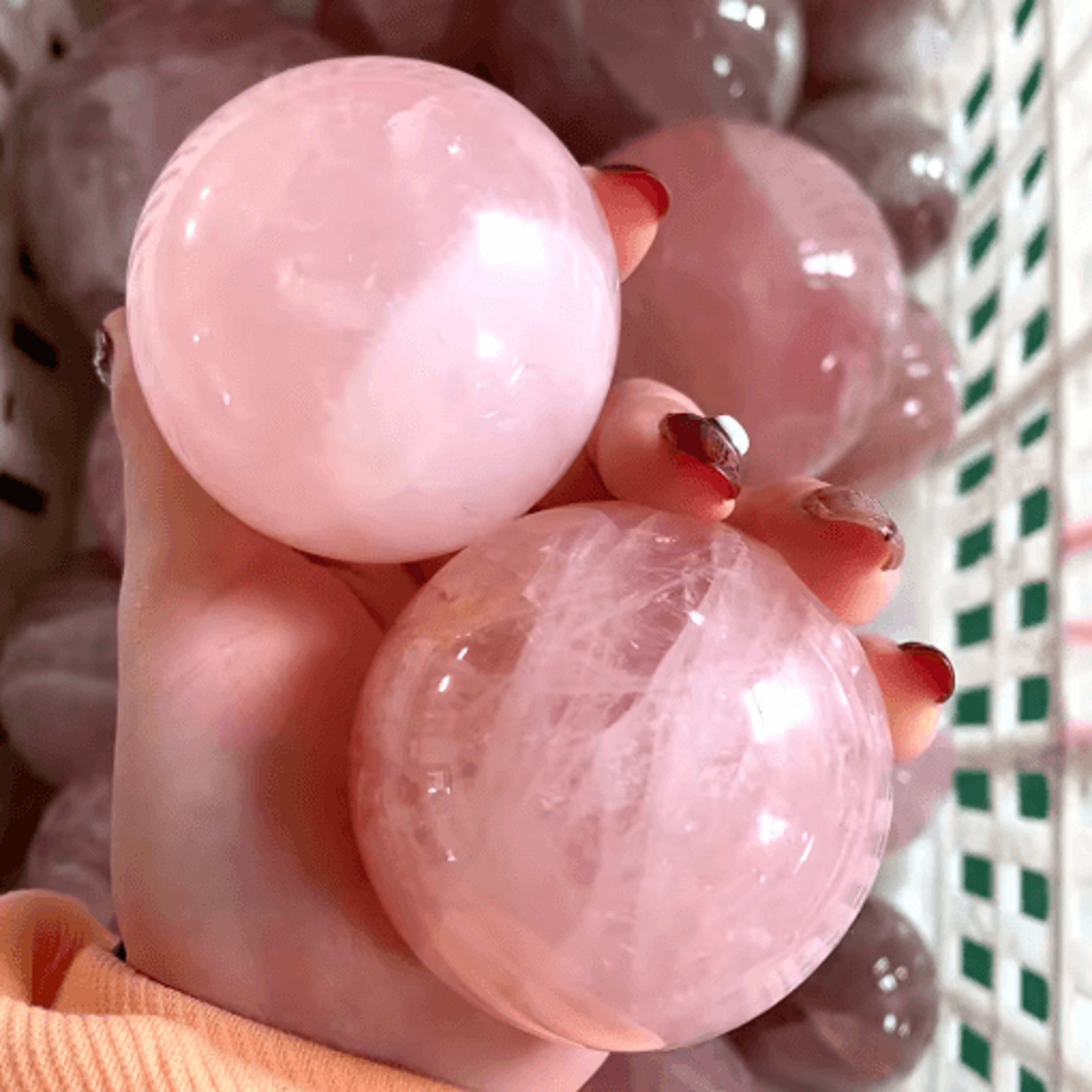 Natural Rose Quartz Crystal Sphere Polished Healing Ball For Reiki  Home Decor 14