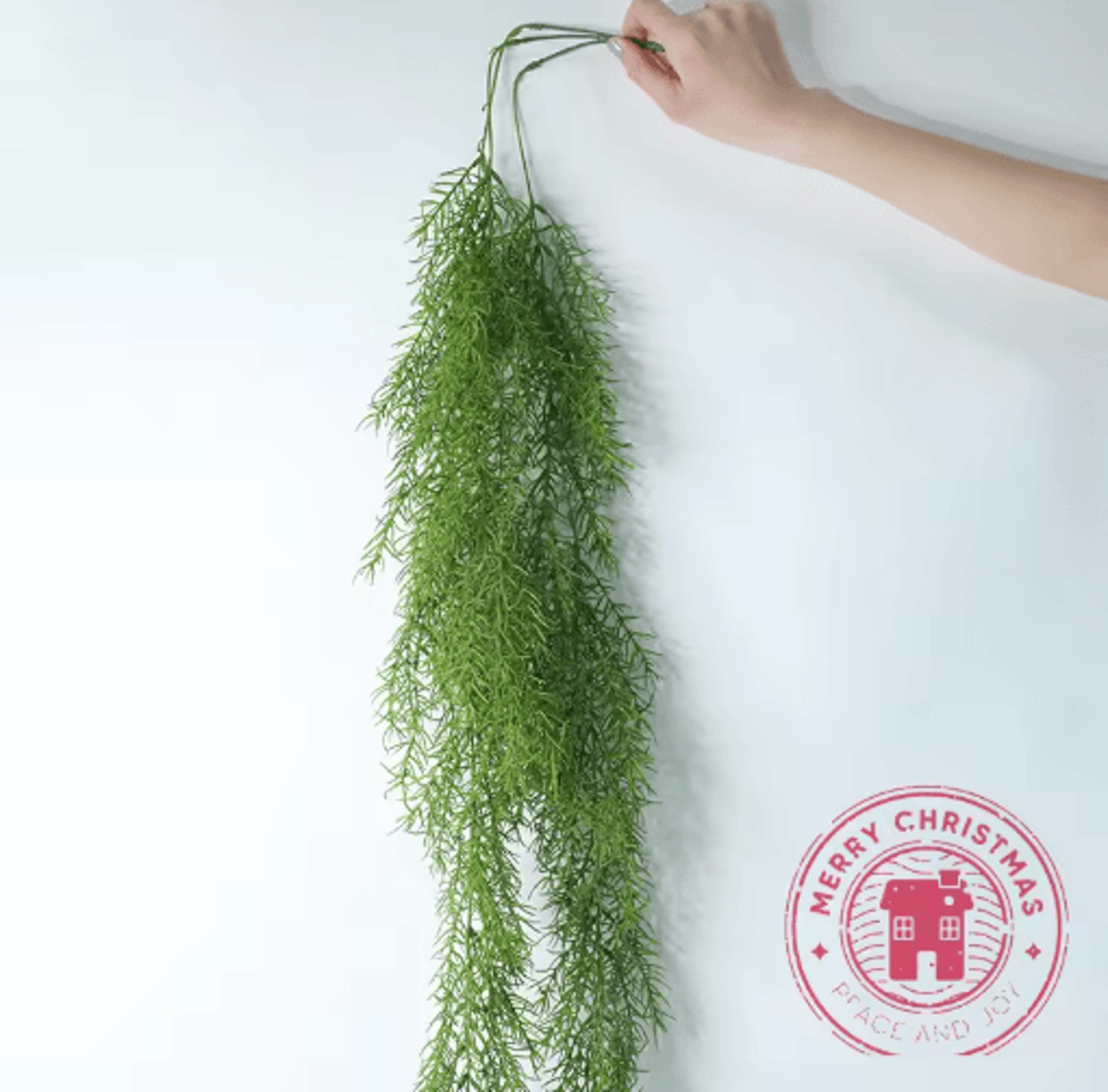 105cm Artificial Pine Needle Wall Hanging Lush Simulated Plant Decor 1