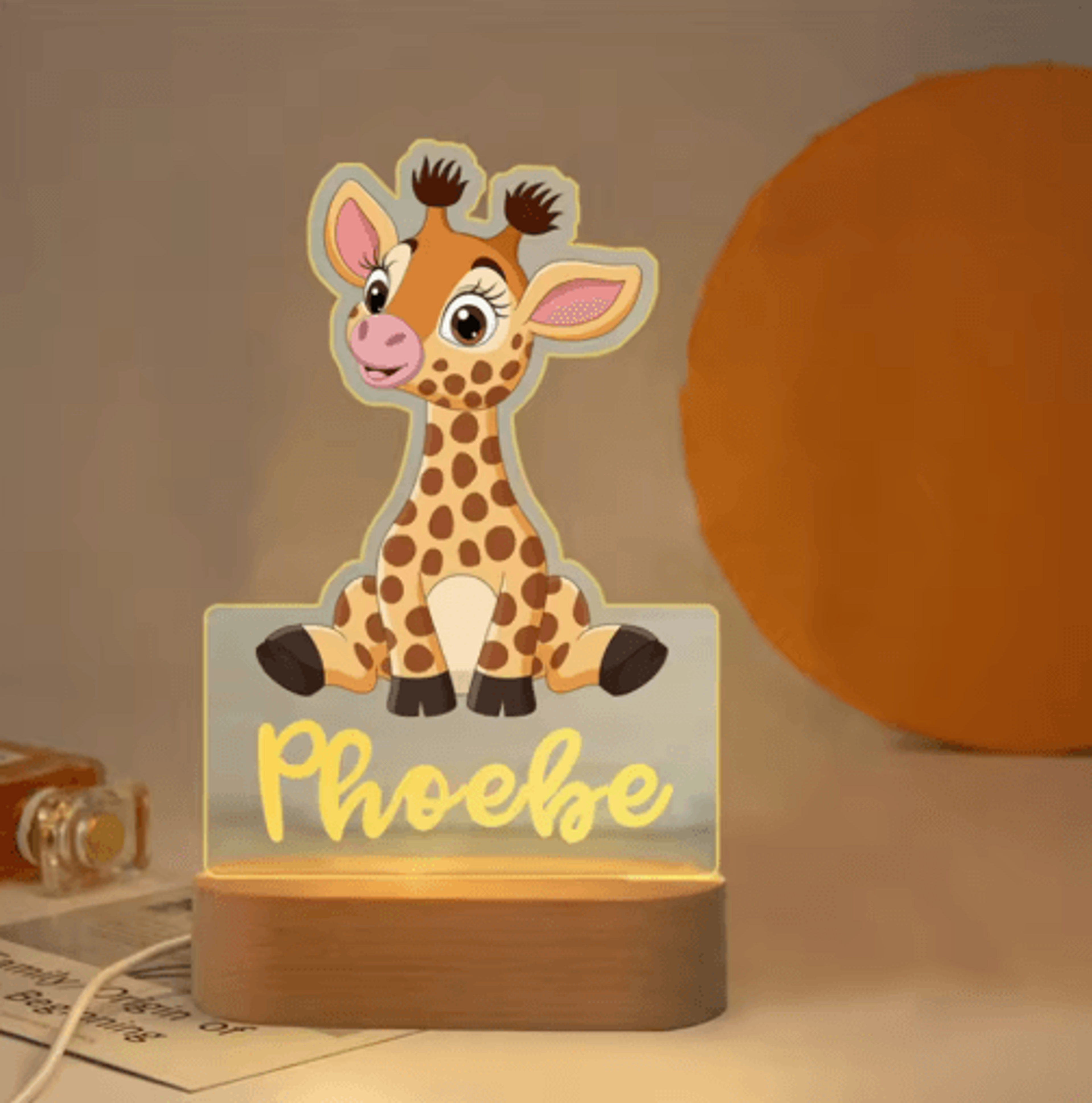 Personalized Custom Name Night Light Acrylic USB LED Lamp For Kids 3