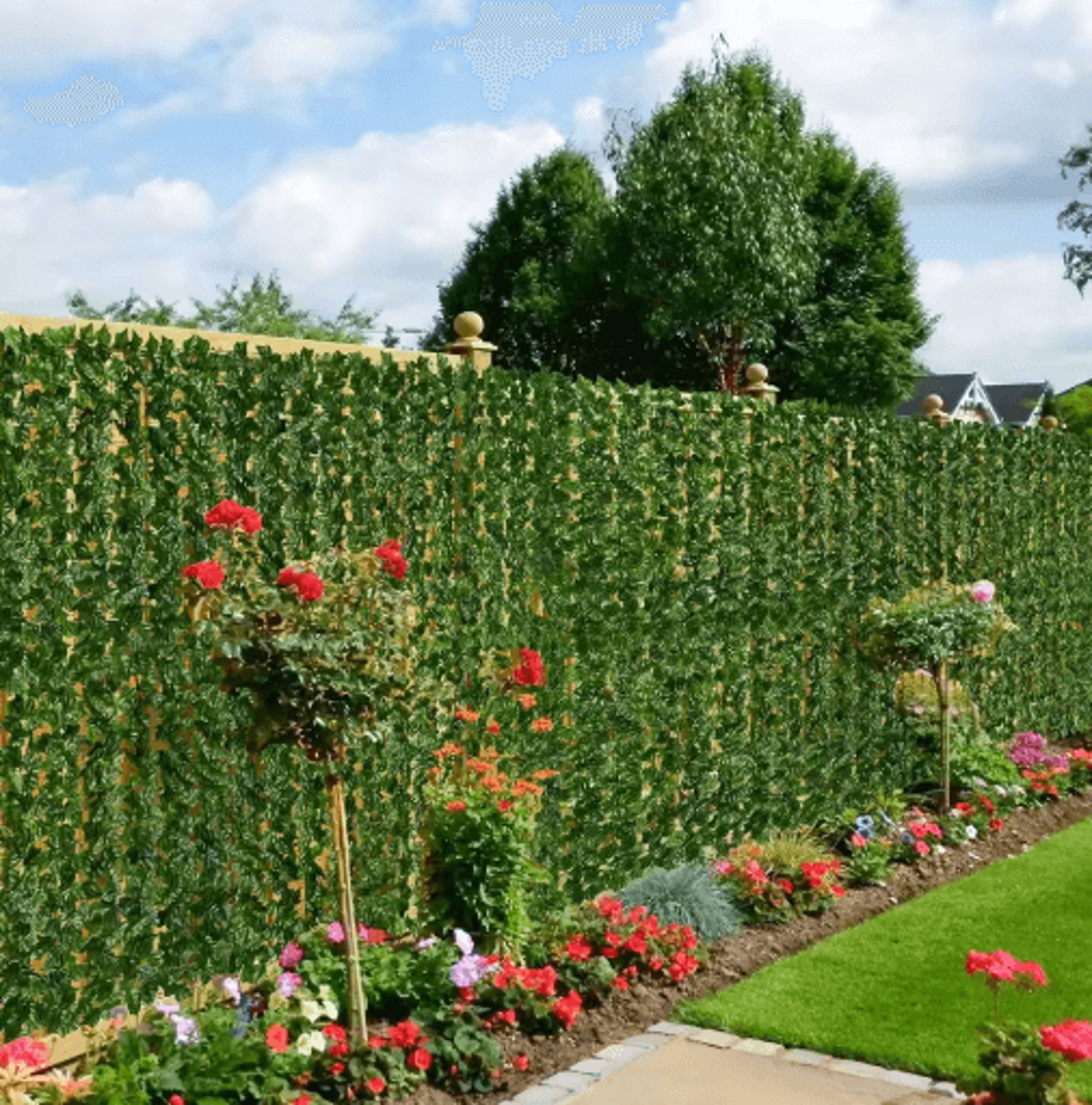 Artificial Ivy Hedge Fence Panels Faux Privacy Screen For Garden  Balcony Decor 9