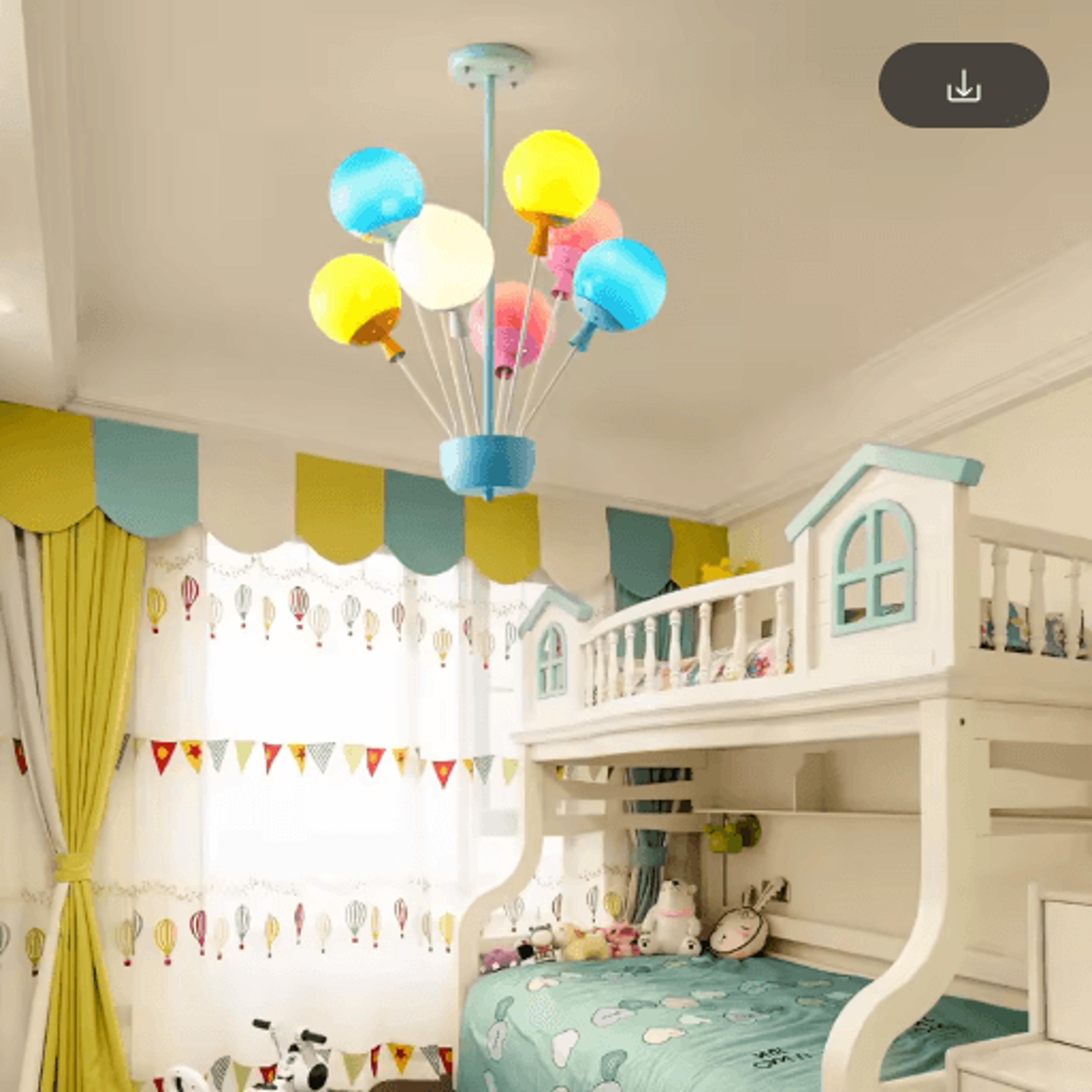 Kids Balloon Chandelier Wooden Sputnik Ceiling Light For Playful Room Decor 9