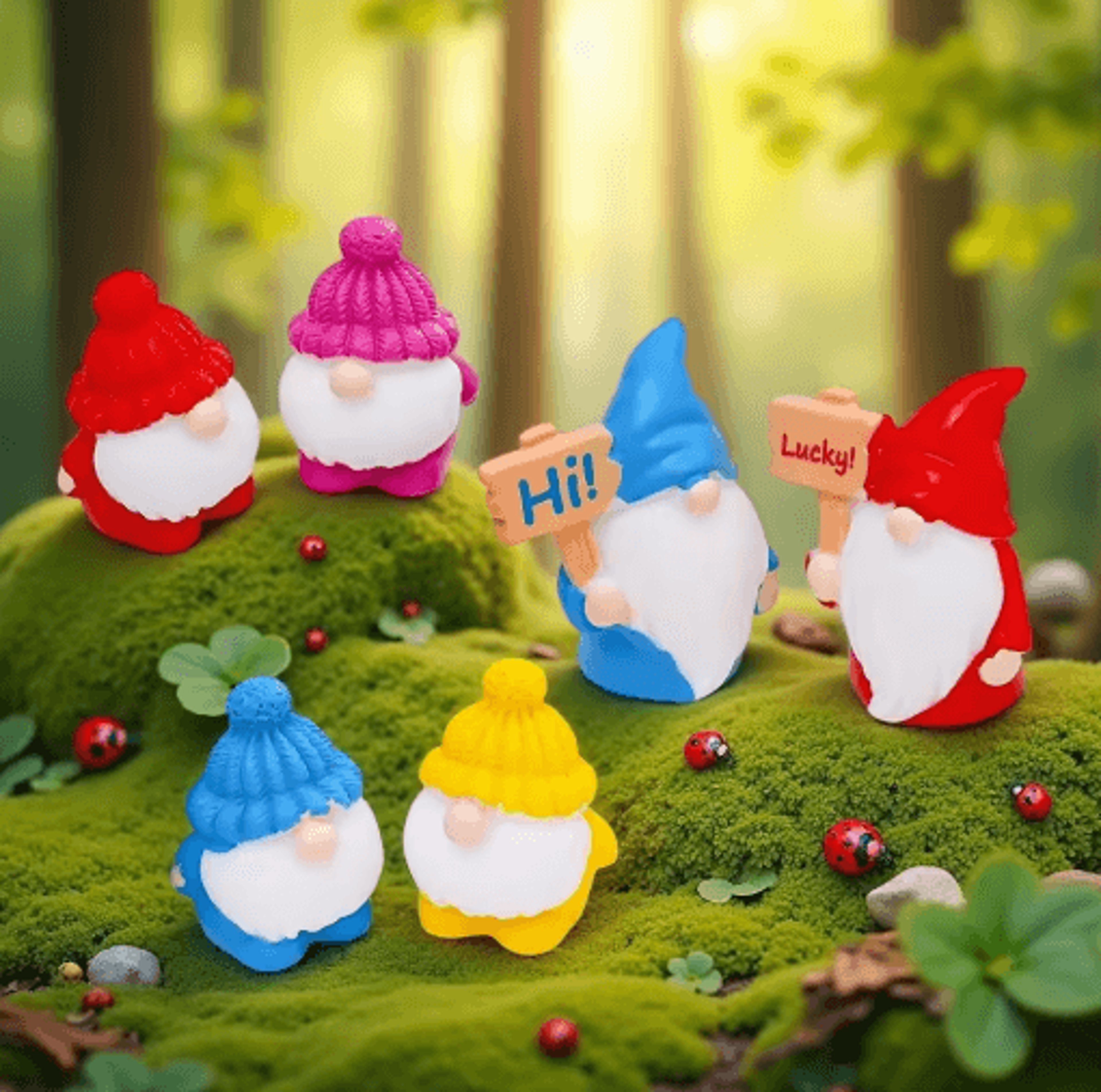 8pcs Mini Garden Gnome Blind Bag Set Cute Dwarf Doll Micro Landscape Ornaments For DIY Decor 5