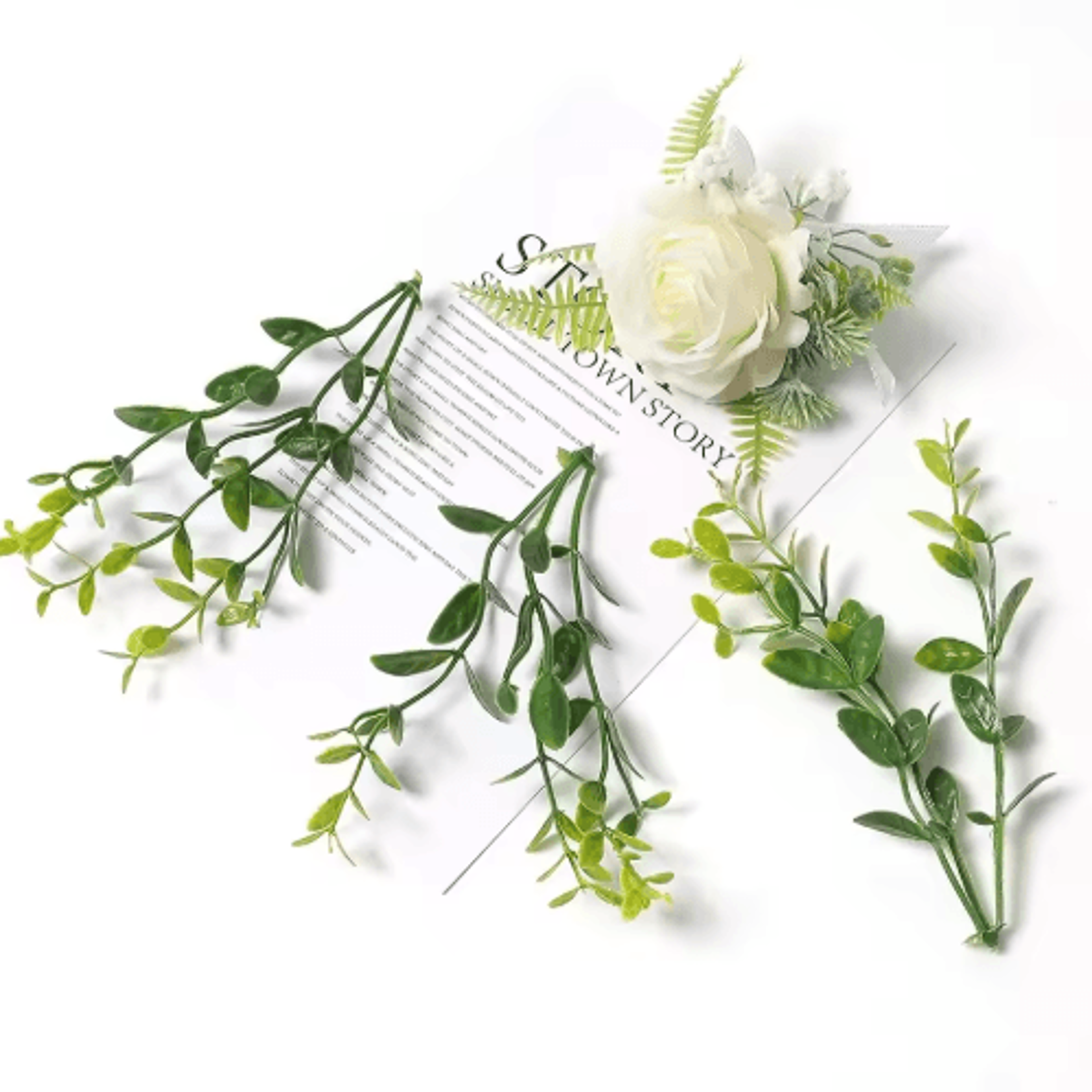 10PCS Artificial Green Leaves DIY Decorative Foliage For Weddings Crafts  Home Decor 3