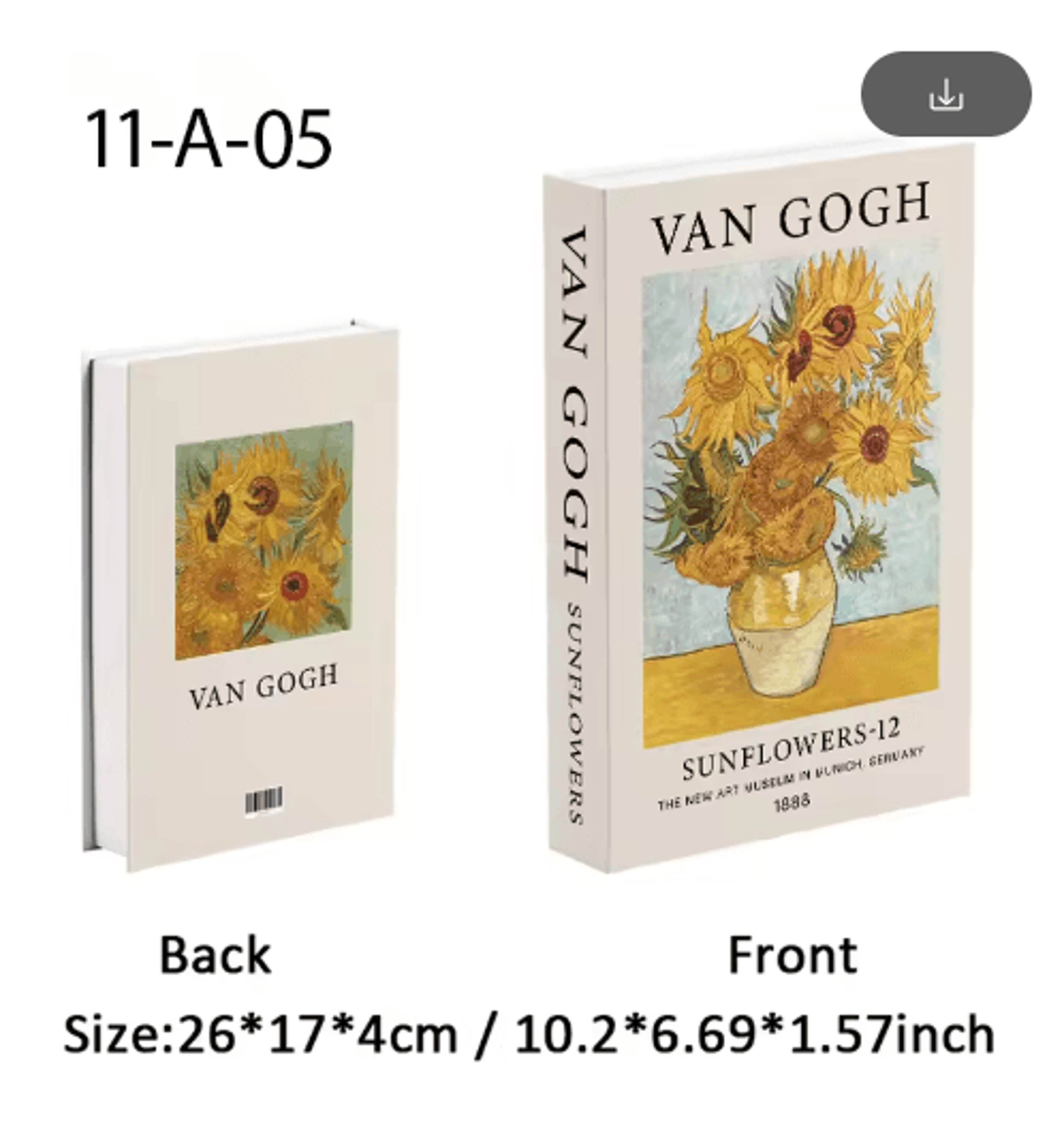 Van Gogh Monet Picasso Decorative Book Storage Box Luxury Hidden Storage Decor 10
