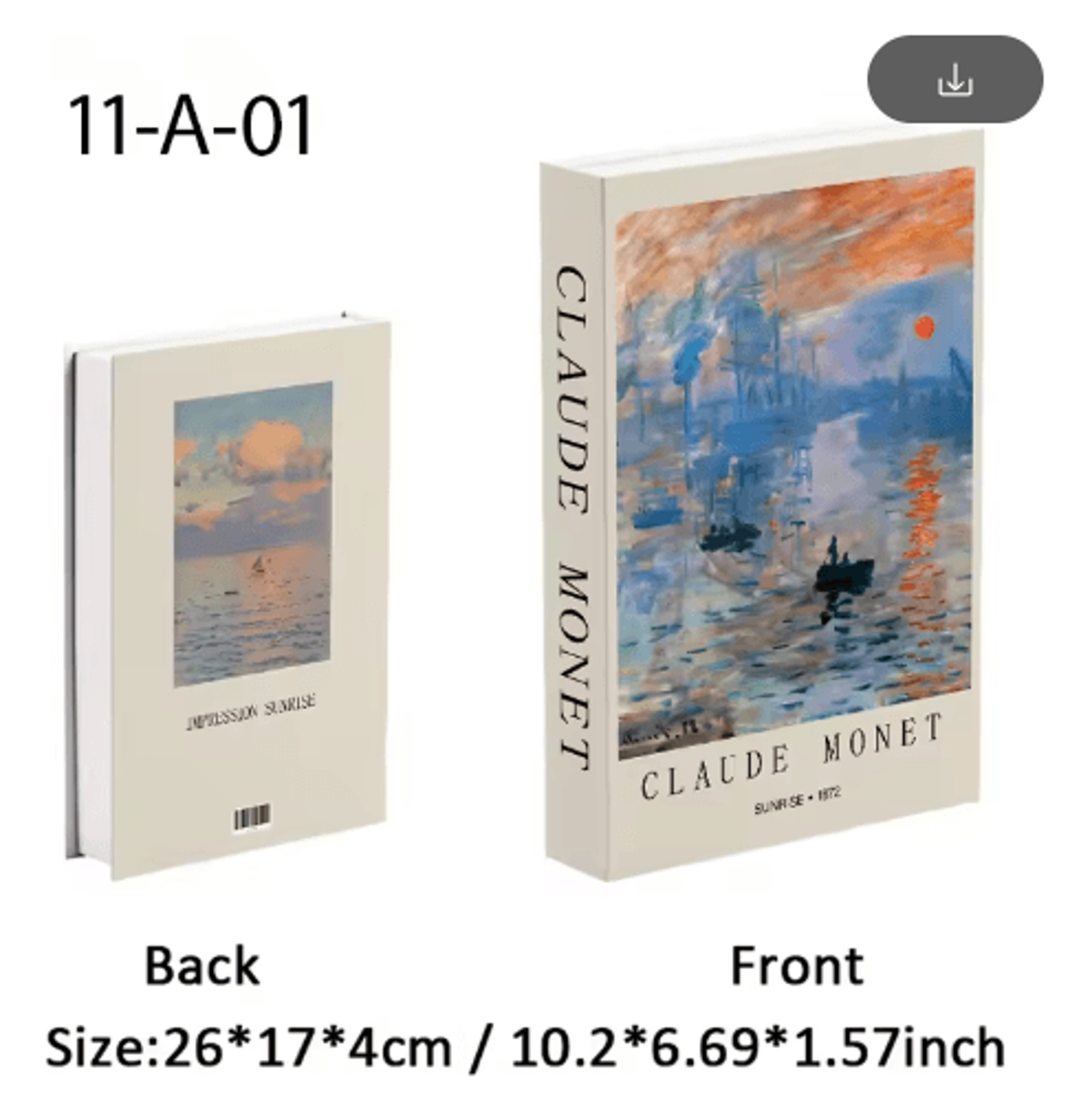 Van Gogh Monet Picasso Decorative Book Storage Box Luxury Hidden Storage Decor 13