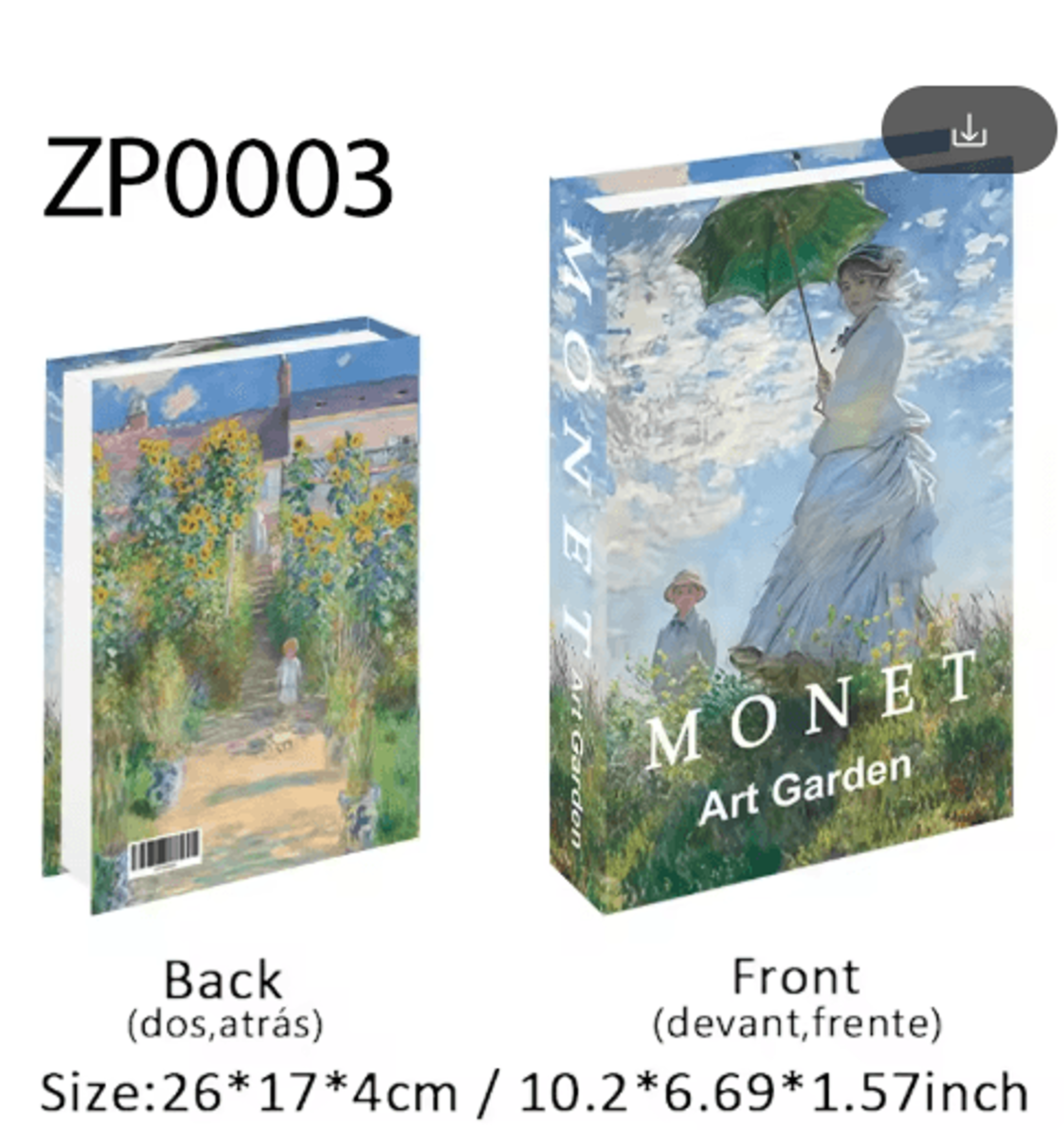 Van Gogh Monet Picasso Decorative Book Storage Box Luxury Hidden Storage Decor 15