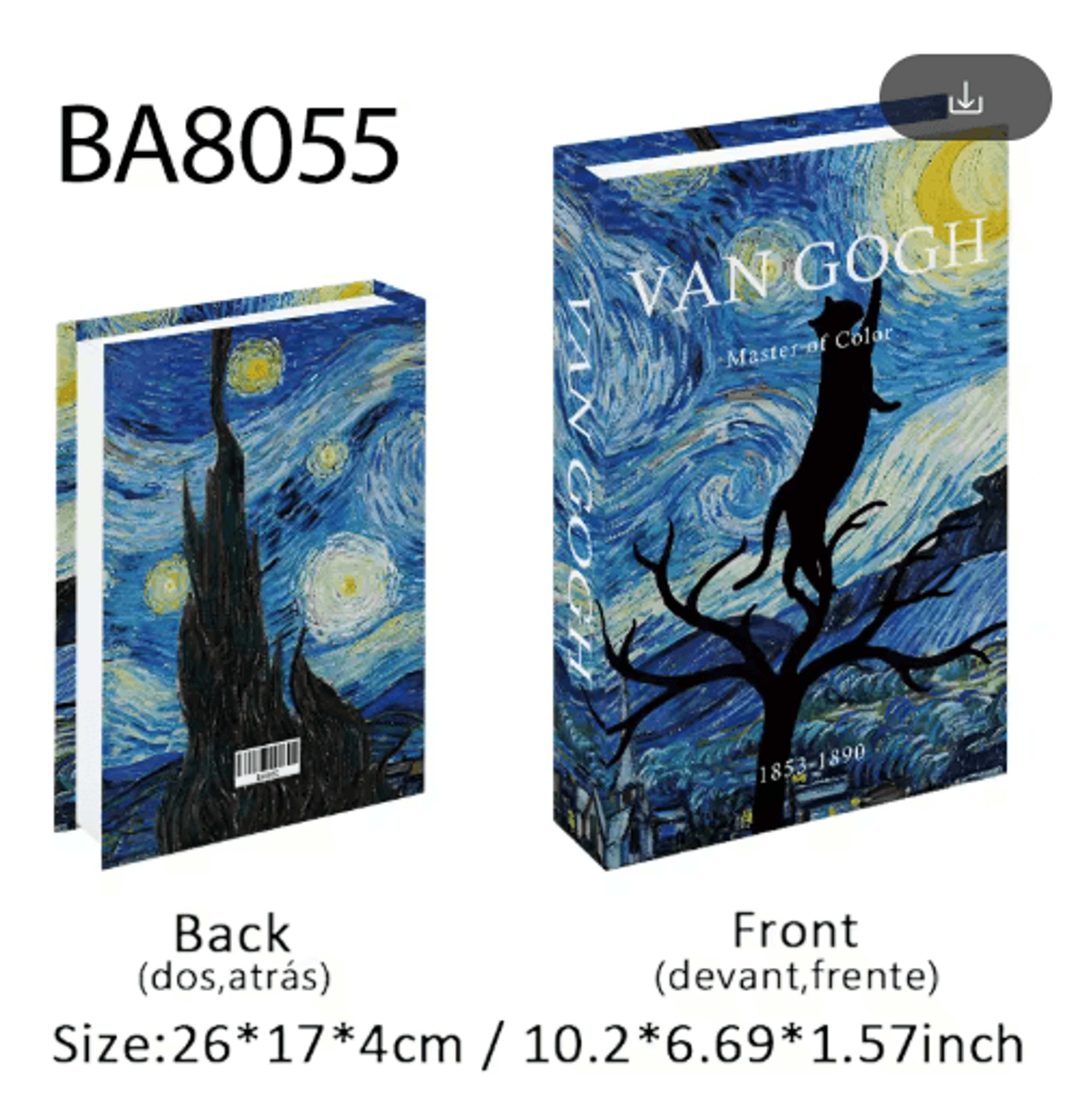 Van Gogh Monet Picasso Decorative Book Storage Box Luxury Hidden Storage Decor 5