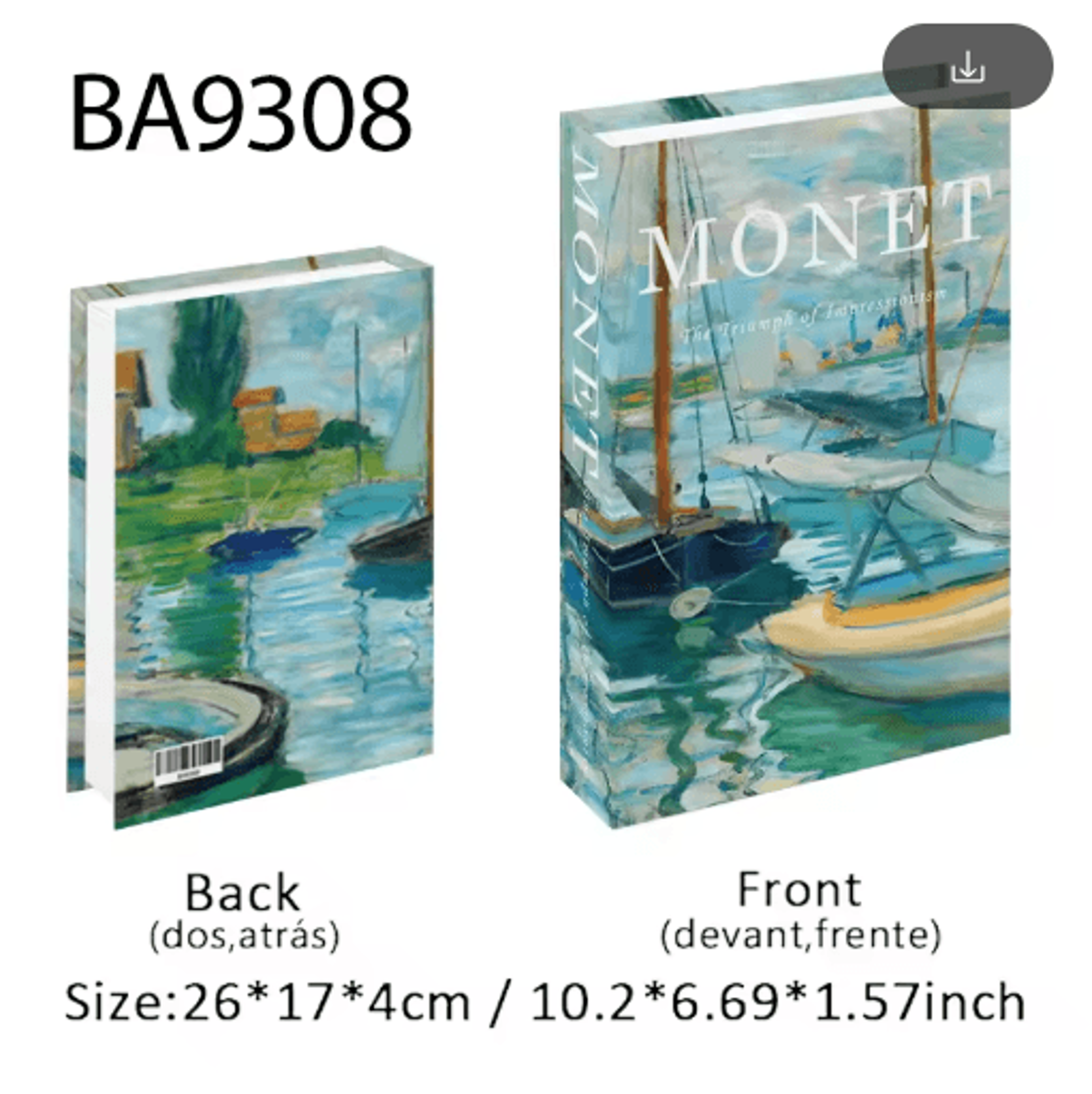 Van Gogh Monet Picasso Decorative Book Storage Box Luxury Hidden Storage Decor 24