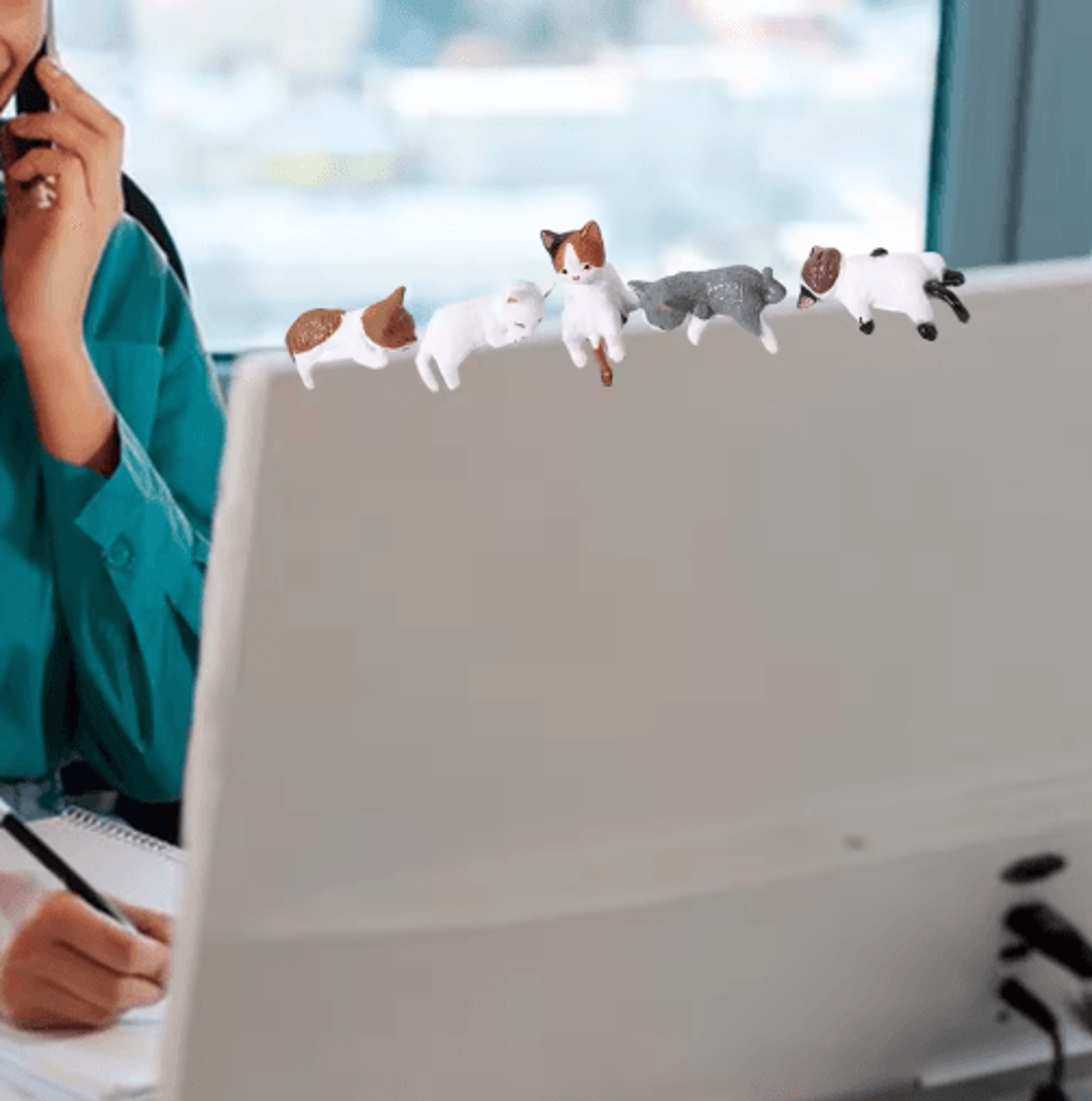 Miniature Cat Figurine Decor  Cute 3D Desk  Shelf Animal Ornament 11