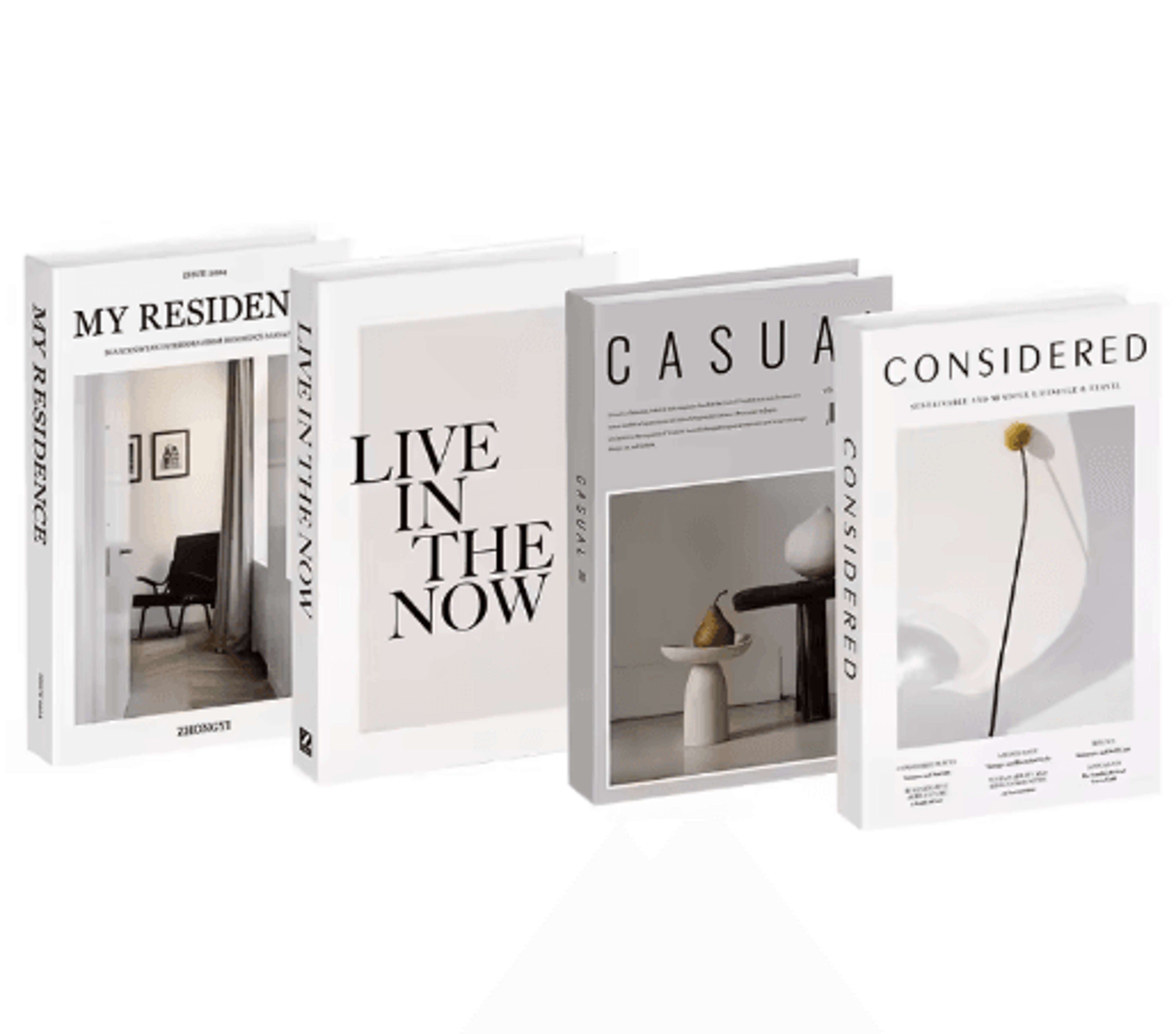 Aesthetic Decorative Fake Books Set  Designer Coffee Table  Bookshelf Decor 4pcs 9