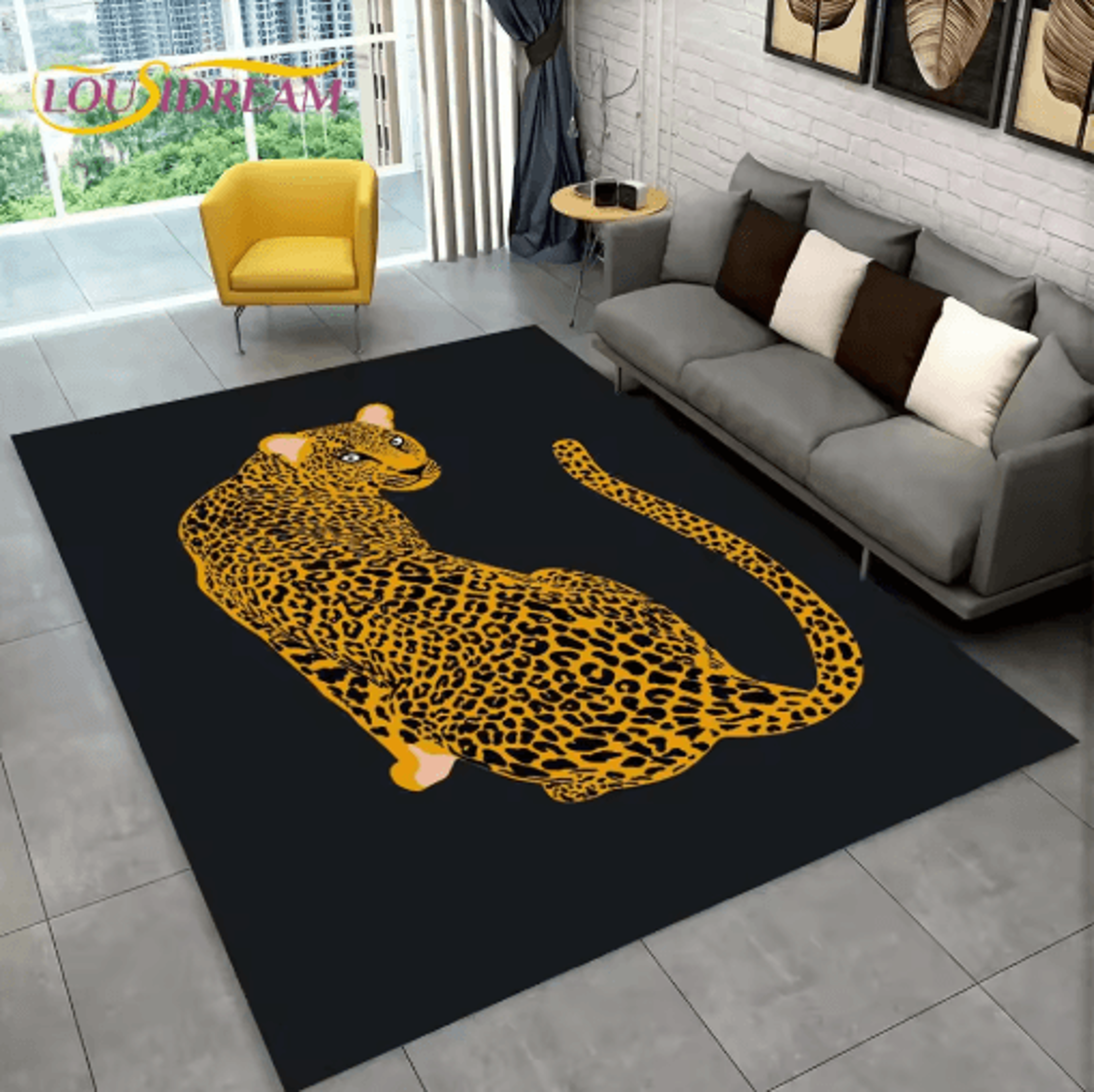 3D Animal Print Area Rug Non Slip Wildlife Carpet For Living Room  Kids Spaces 1