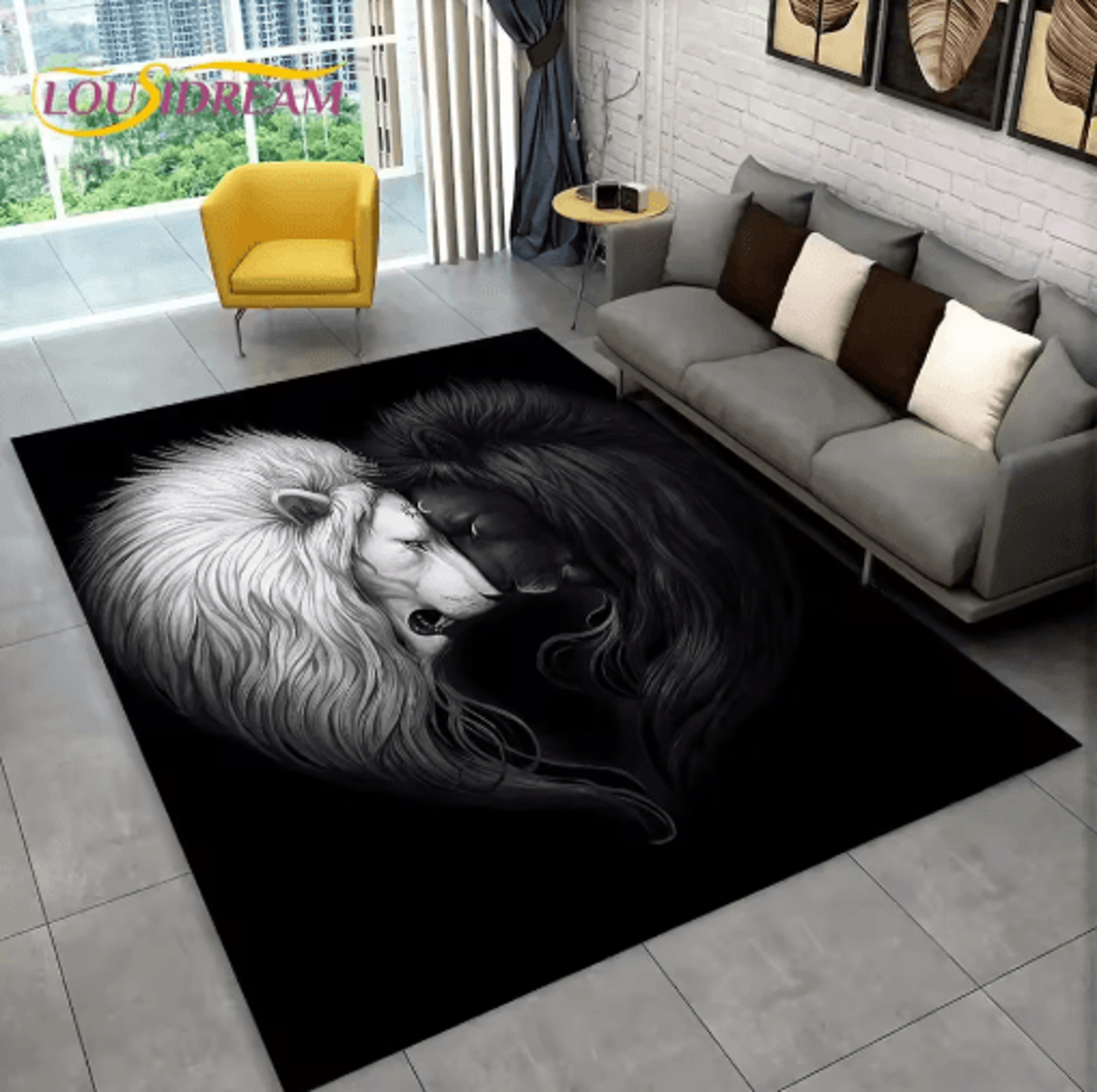 3D Animal Print Area Rug Non Slip Wildlife Carpet For Living Room  Kids Spaces 13