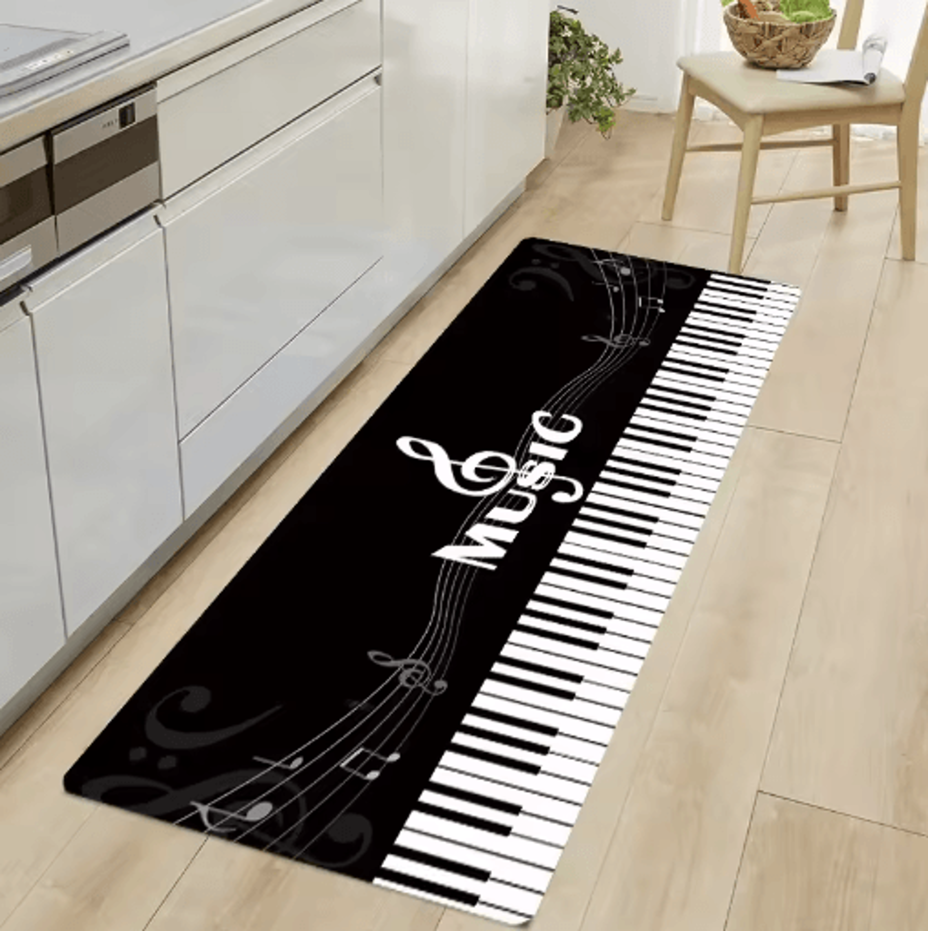 MusicThemed Non Slip Kitchen Rug Runner Decorative Floor Mat For Home  Entrance 2