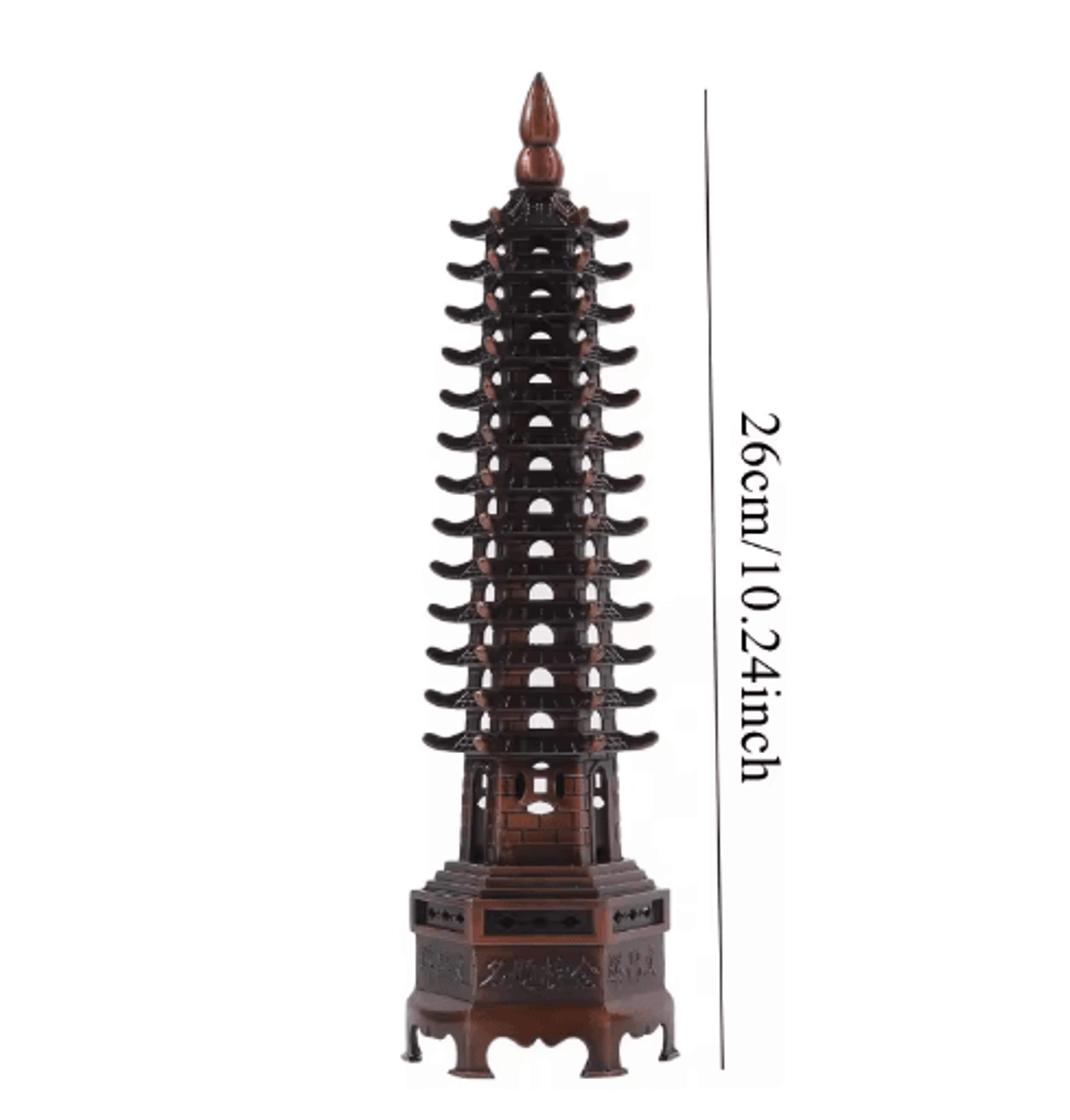 Feng Shui Wenchang Pagoda Statue  Zinc Alloy Chinese Tower Decor For Home  Office 1