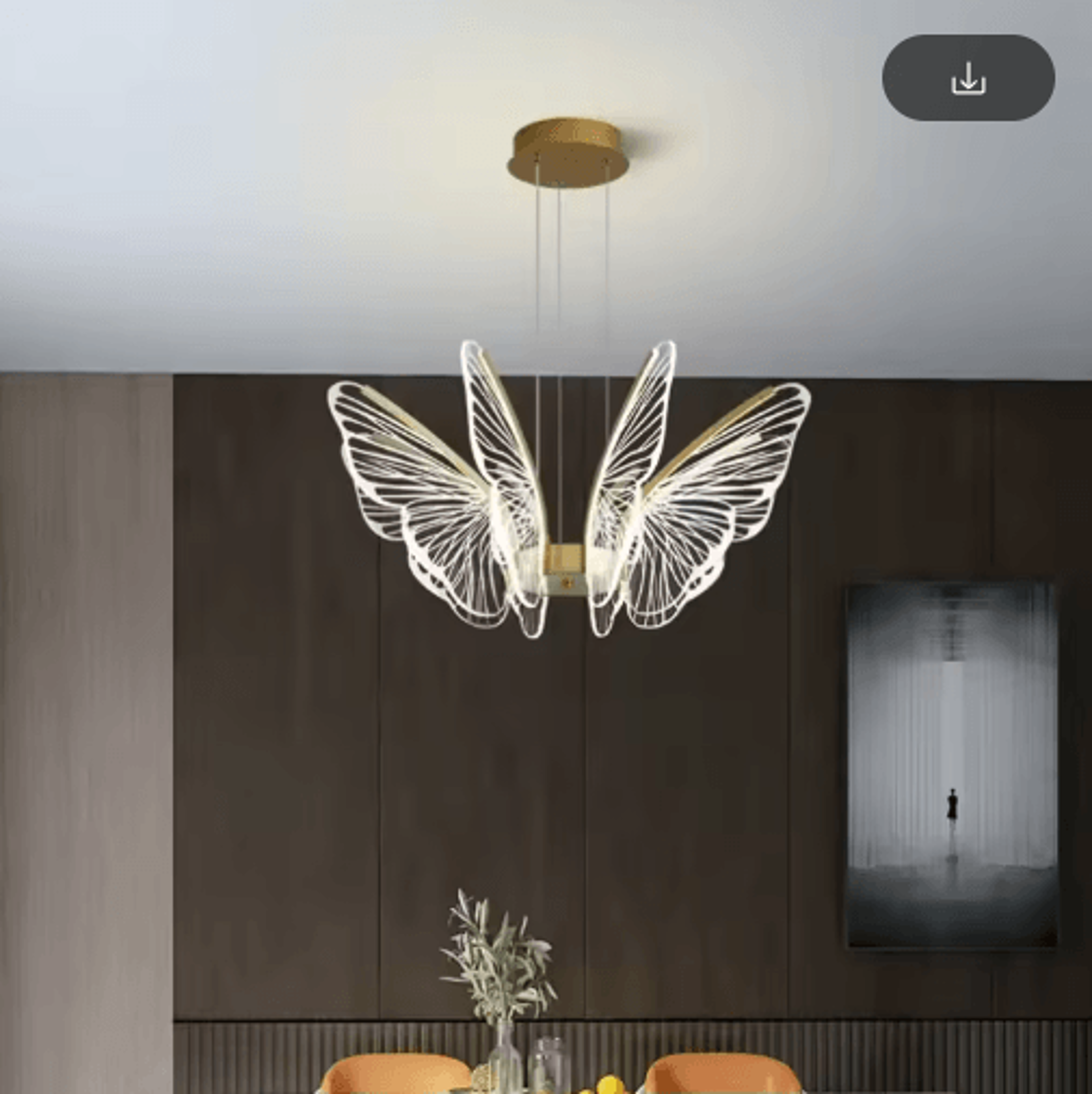 Butterfly Acrylic Chandelier  Minimalist Hanging Light For Living Room  Kitchen 0