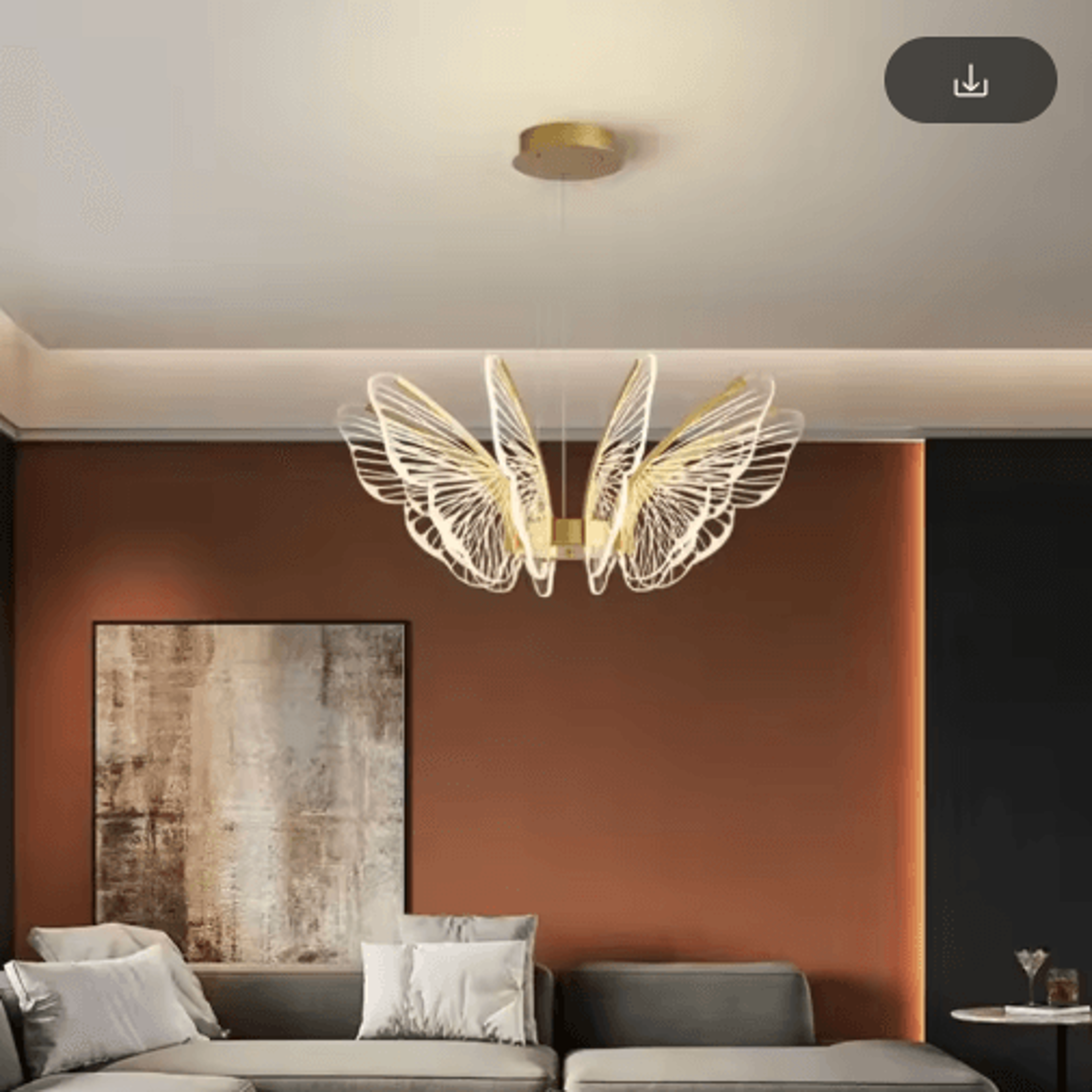 Butterfly Acrylic Chandelier  Minimalist Hanging Light For Living Room  Kitchen 7