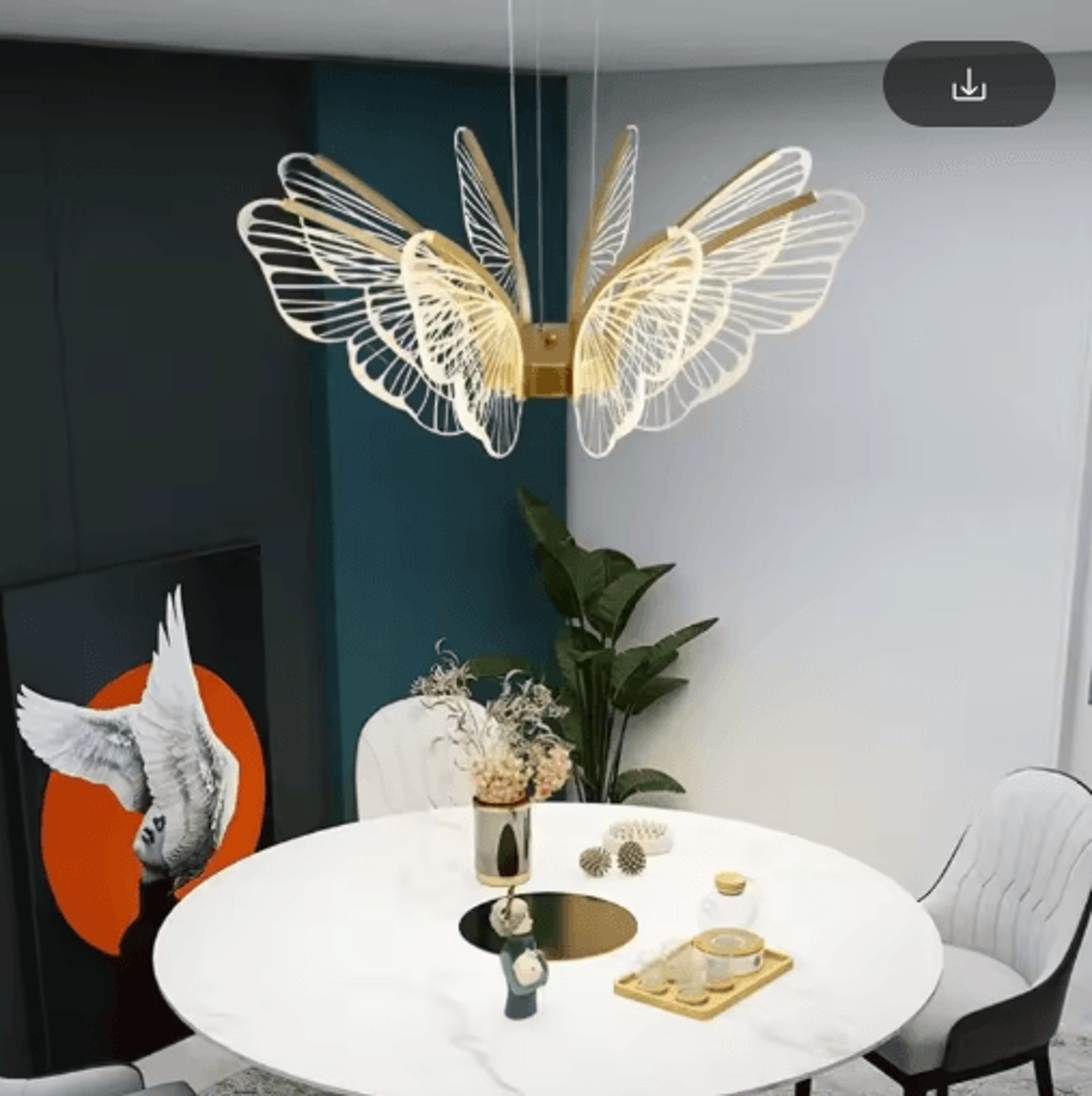 Butterfly Acrylic Chandelier  Minimalist Hanging Light For Living Room  Kitchen 8