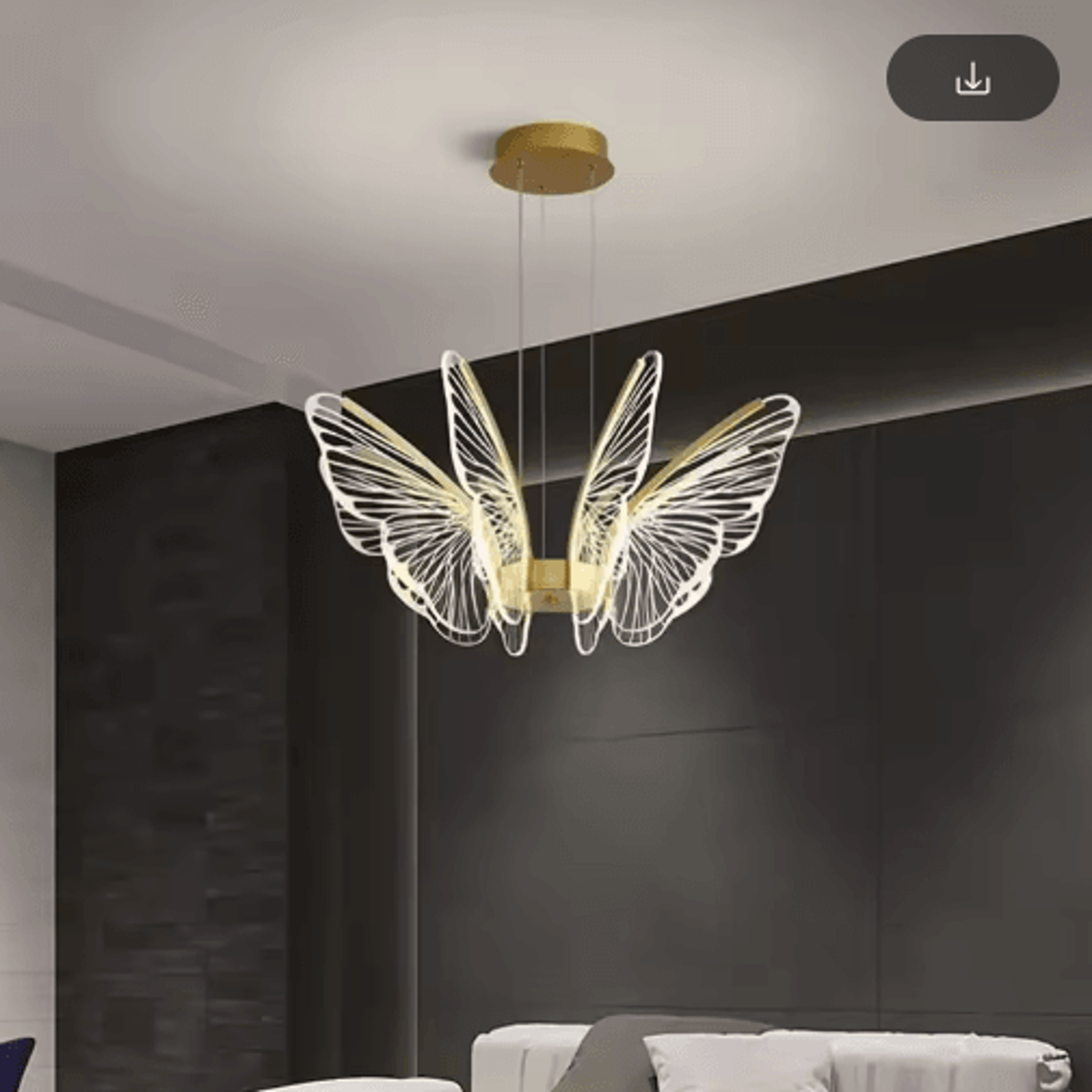 Butterfly Acrylic Chandelier  Minimalist Hanging Light For Living Room  Kitchen 9