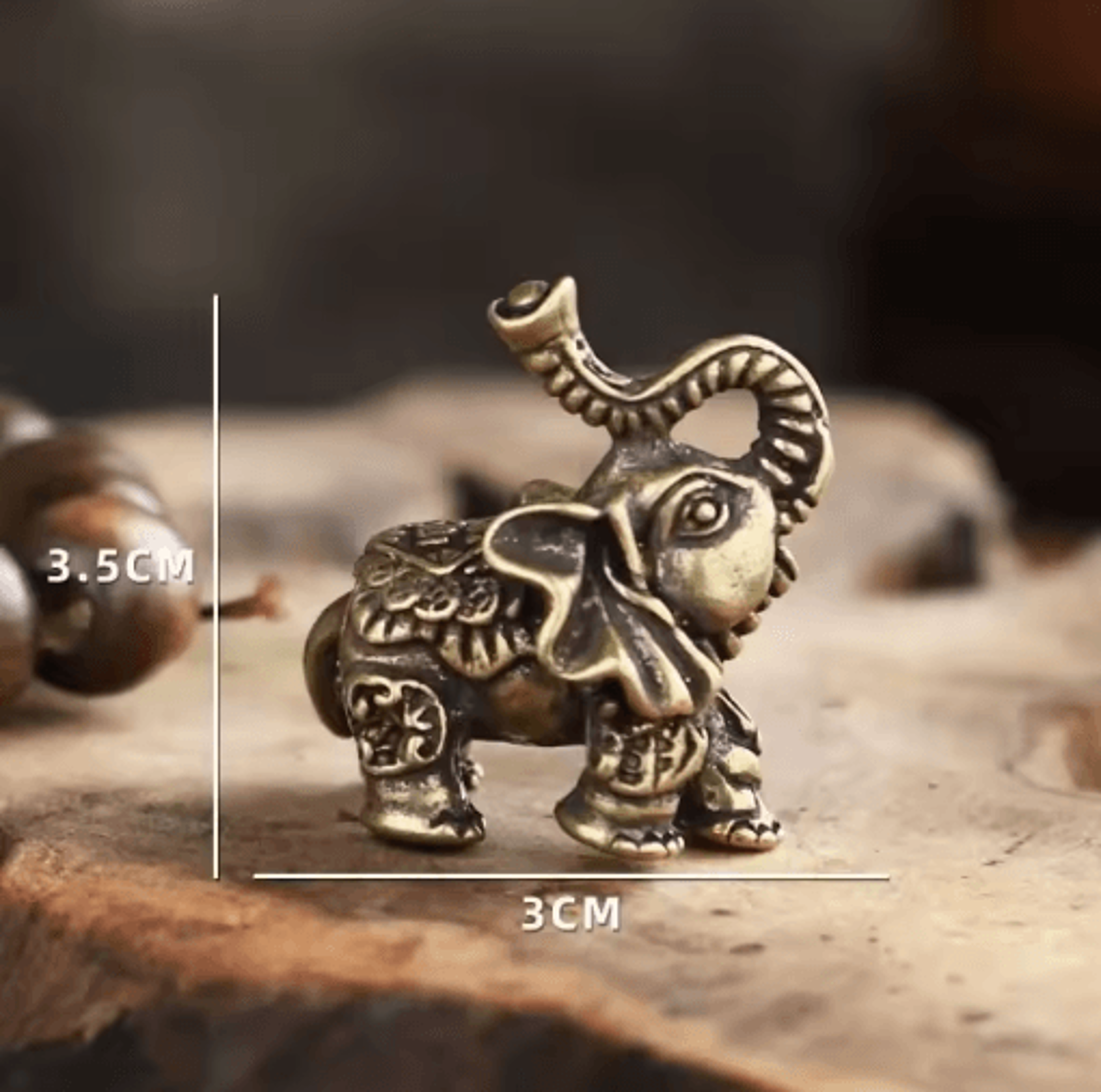 Brass Elephant Figurine  Auspicious Mini Elephant Decor For Home  Office 6