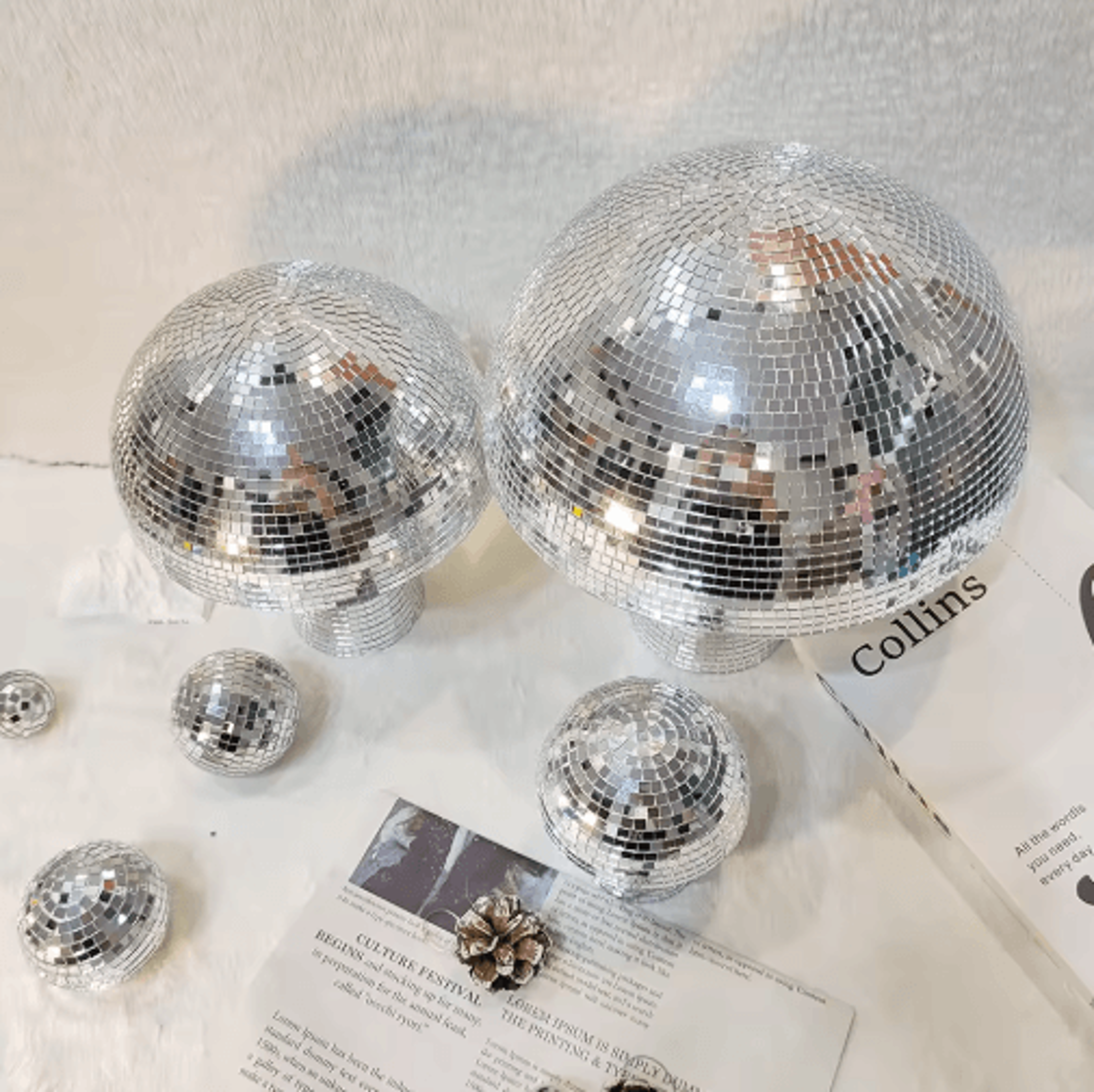 Mushroom Disco Ball Decor  Mirror Party Accent For Stylish Spaces 3