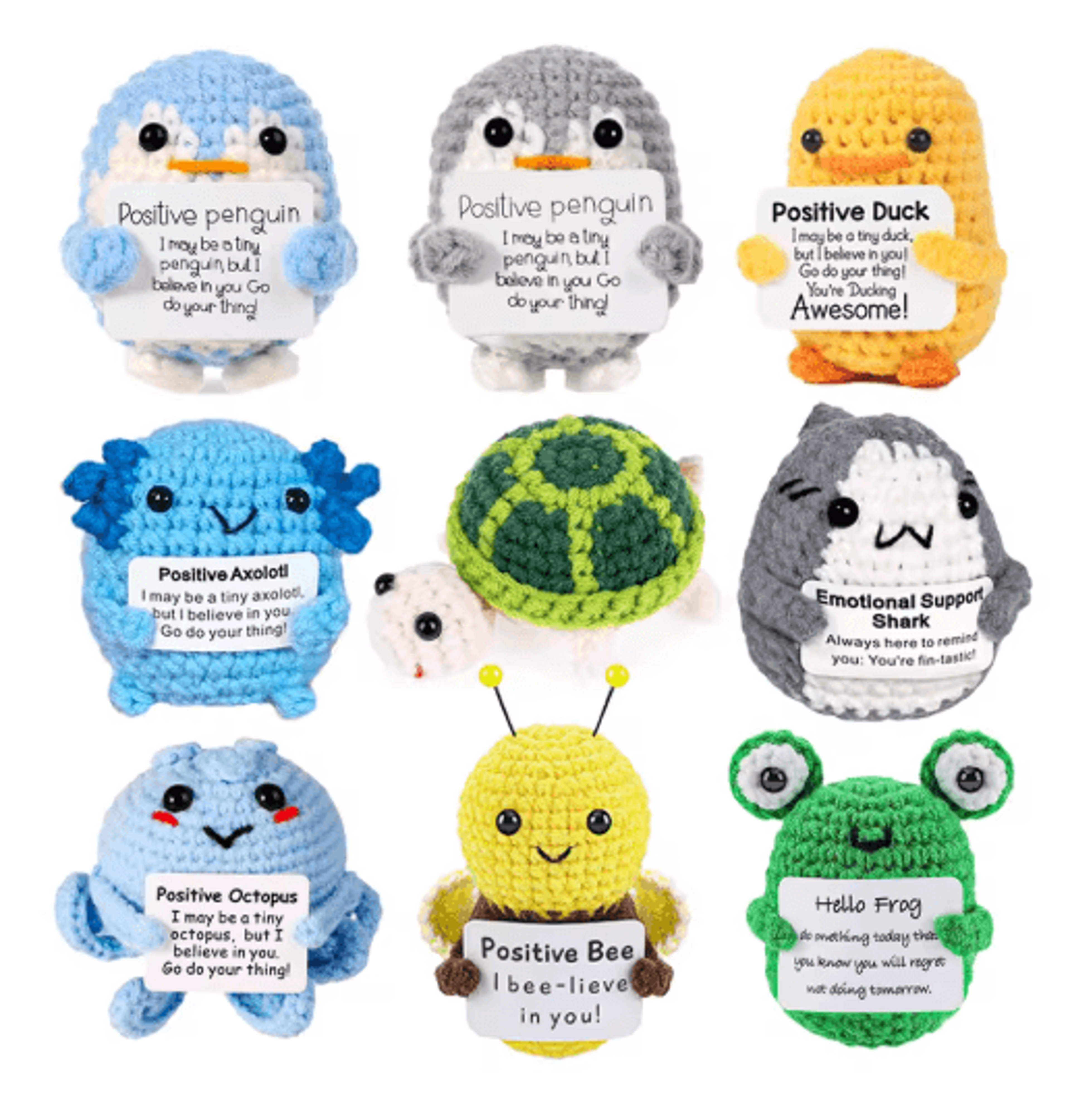Handmade Crochet Plush Toy Cute Emotional Support Desk Decor Gift 7
