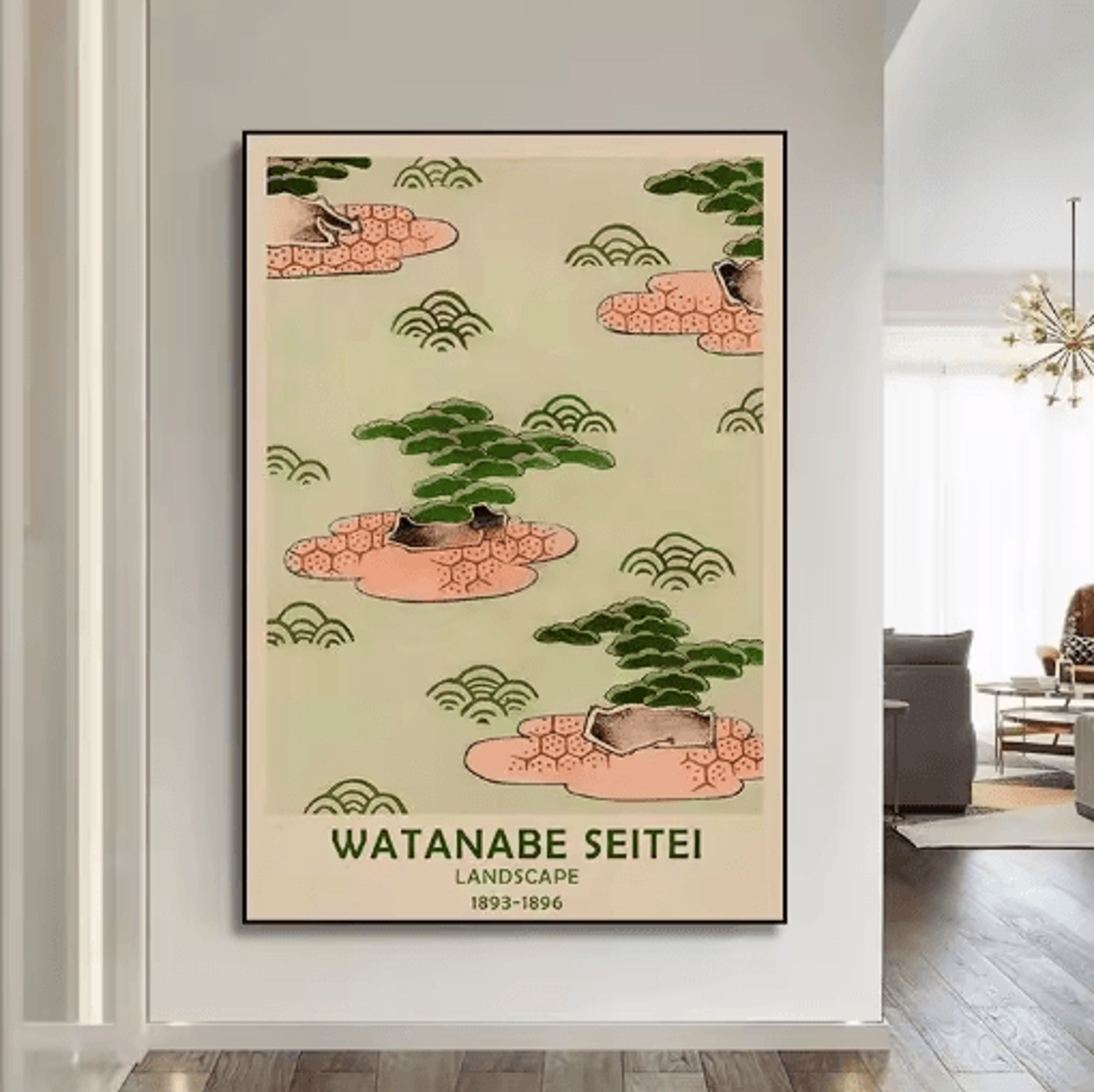 HokusaiInspired Goldfish Lotus Japanese Wall Art Retro Canvas Print Frameless 5