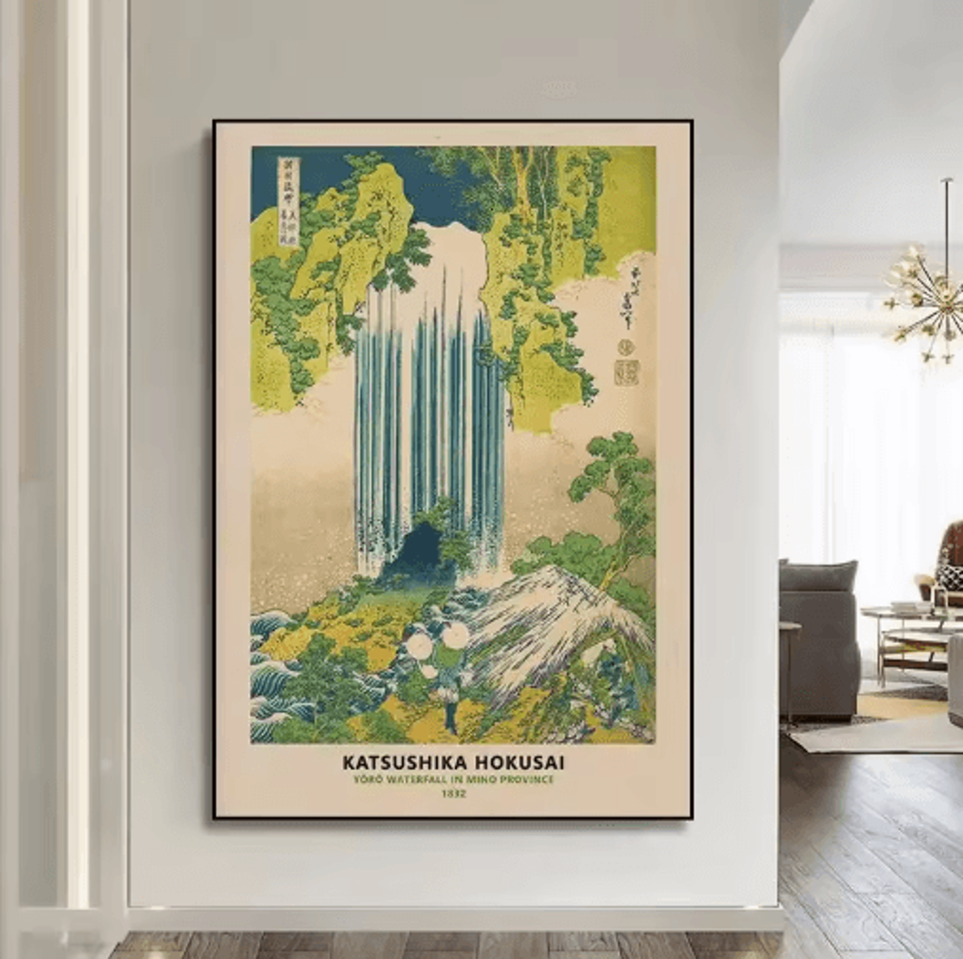 HokusaiInspired Goldfish Lotus Japanese Wall Art Retro Canvas Print Frameless 10