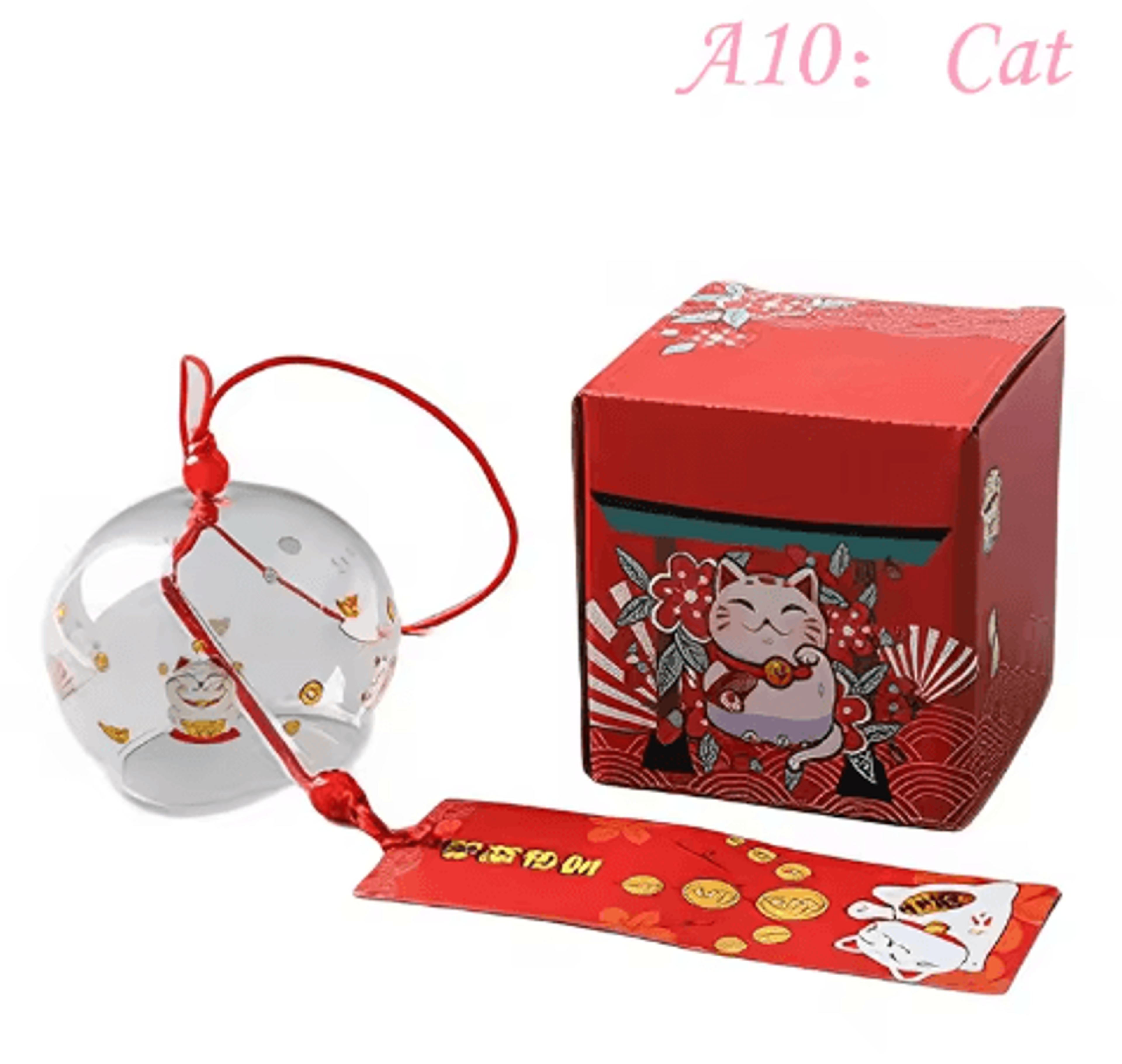Handmade Japanese Glass Furin Wind Chime  Sakura Zen Home Decor Bell 4