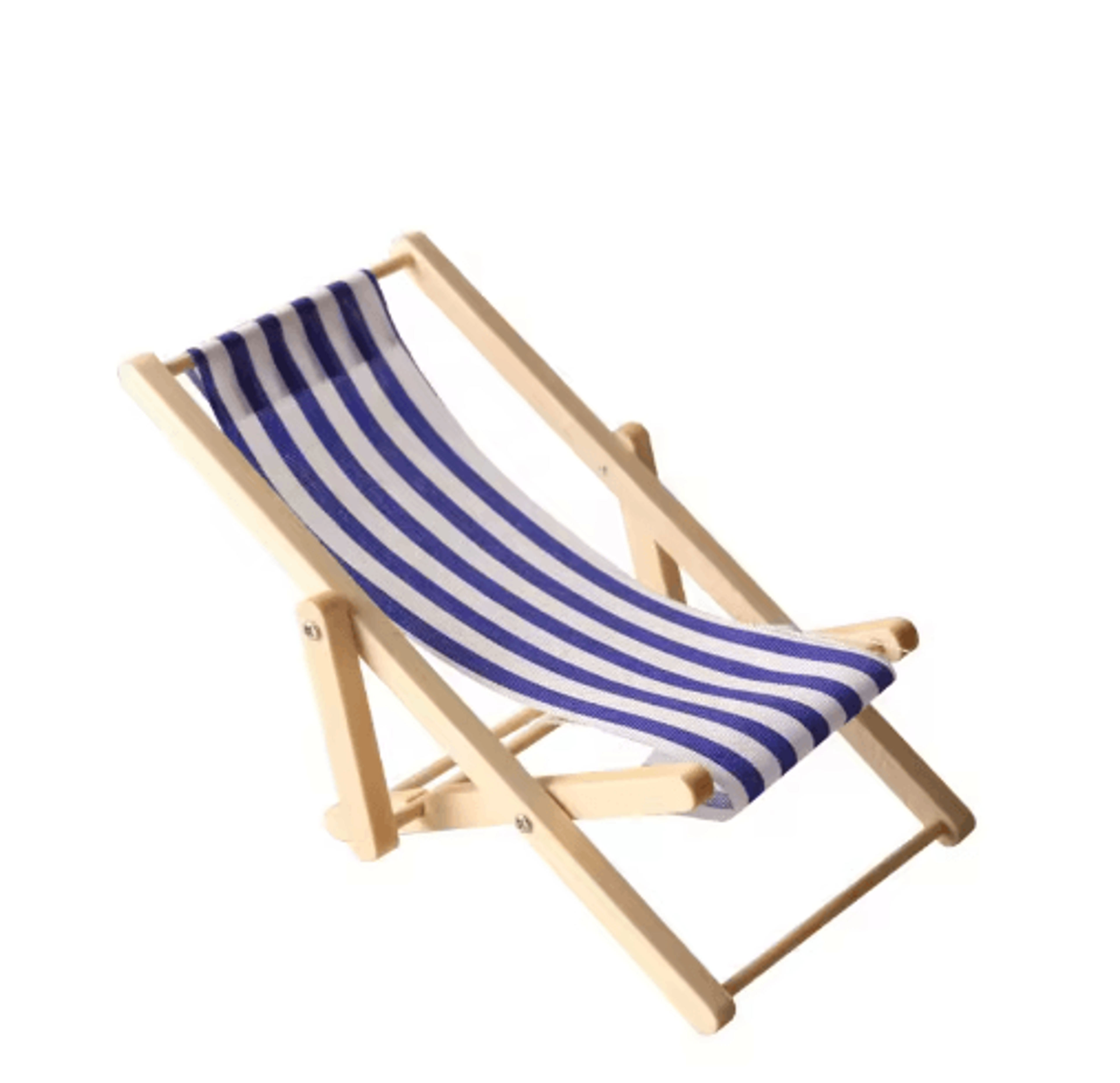 Mini Wooden Beach Chair Model  Dollhouse Outdoor Reclining Furniture Accessory 2
