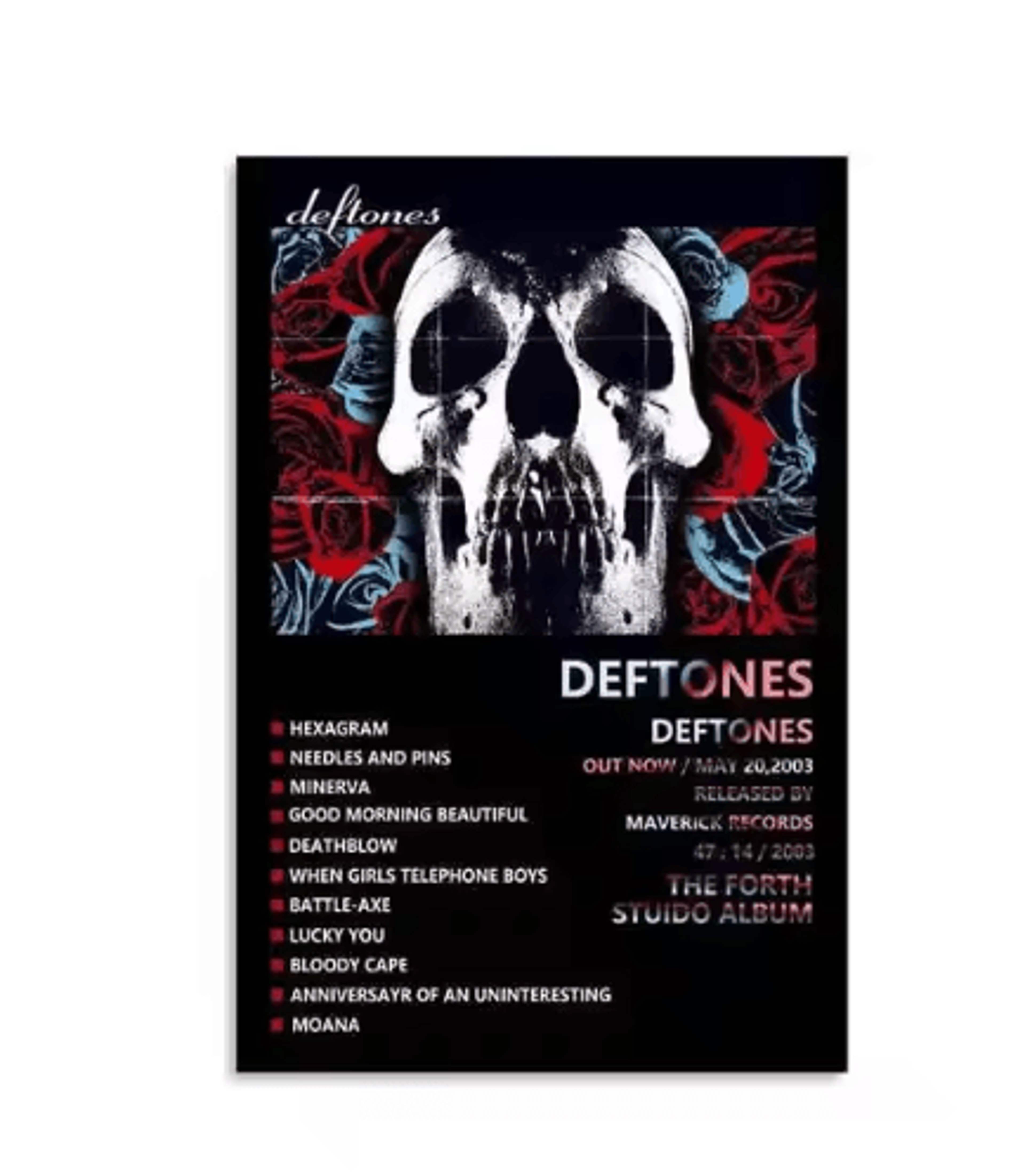 Deftones Around The Fur Album Poster Retro Rock Band Wall Art Decor 6