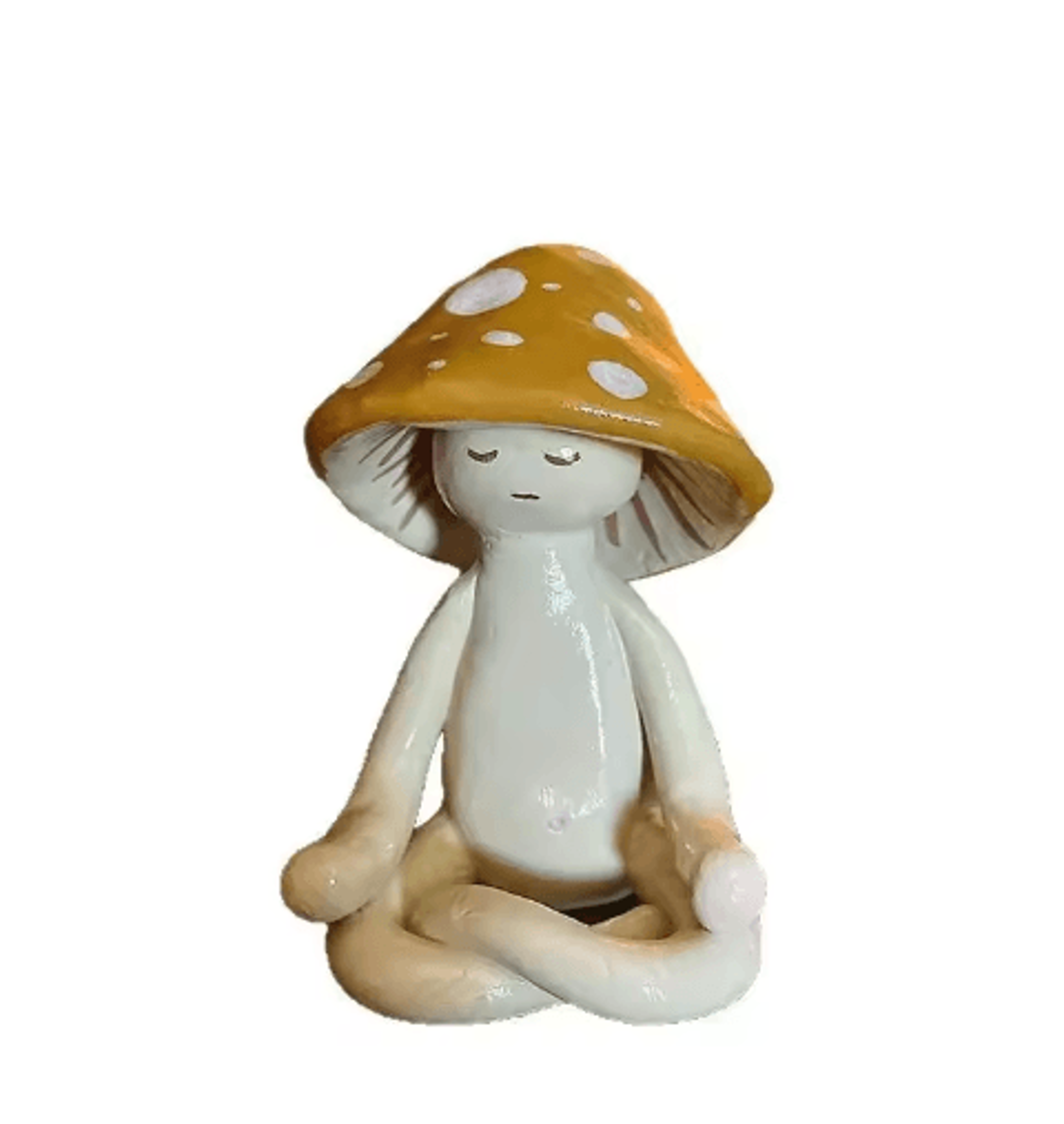 Cute Meditation Mushroom Decor Resin Yoga Figurine For Zen Home Accents 1