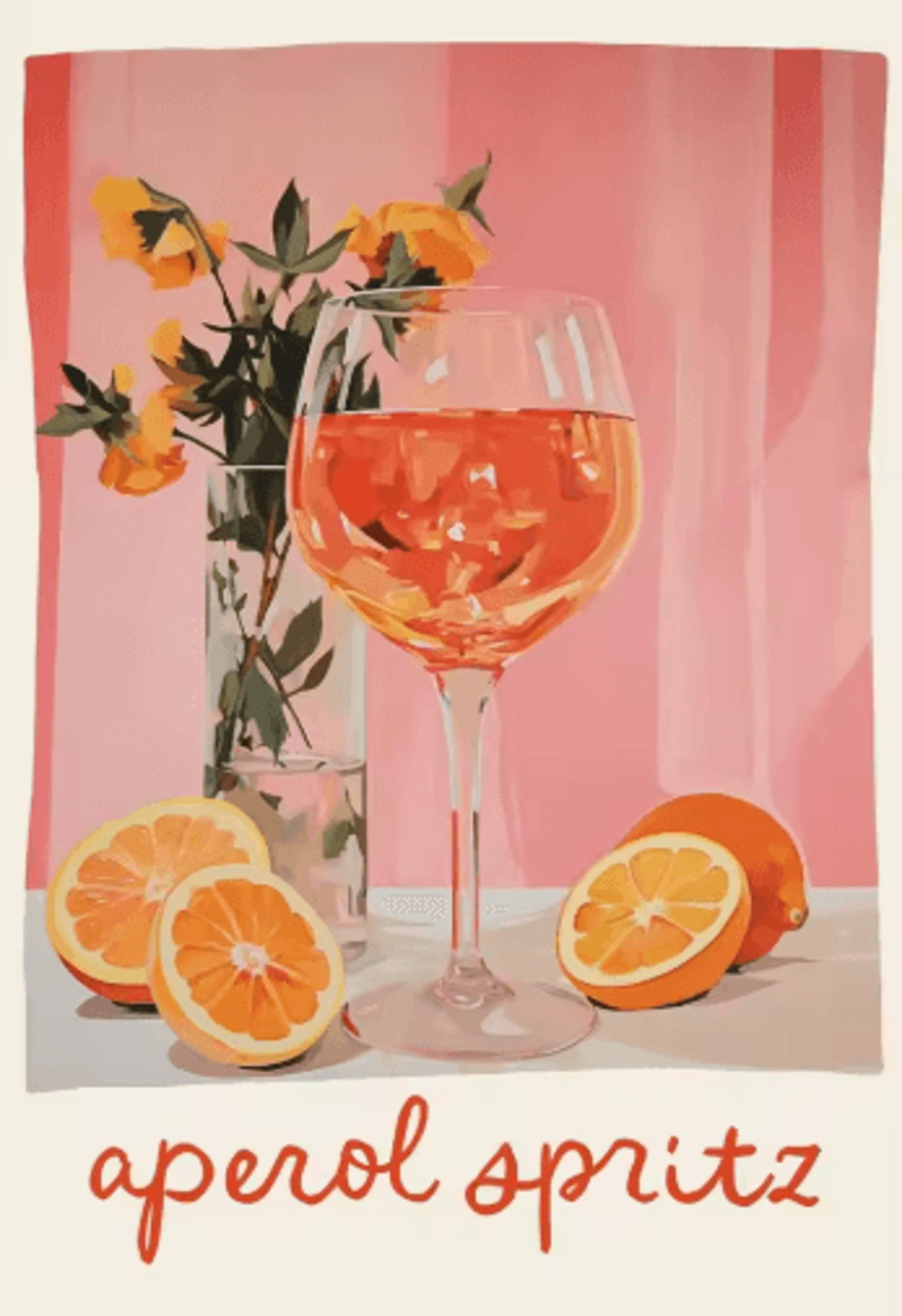 Aperol Spritz  Pizza Cocktail Kitchen Wall Art Italian Food Canvas Poster 25