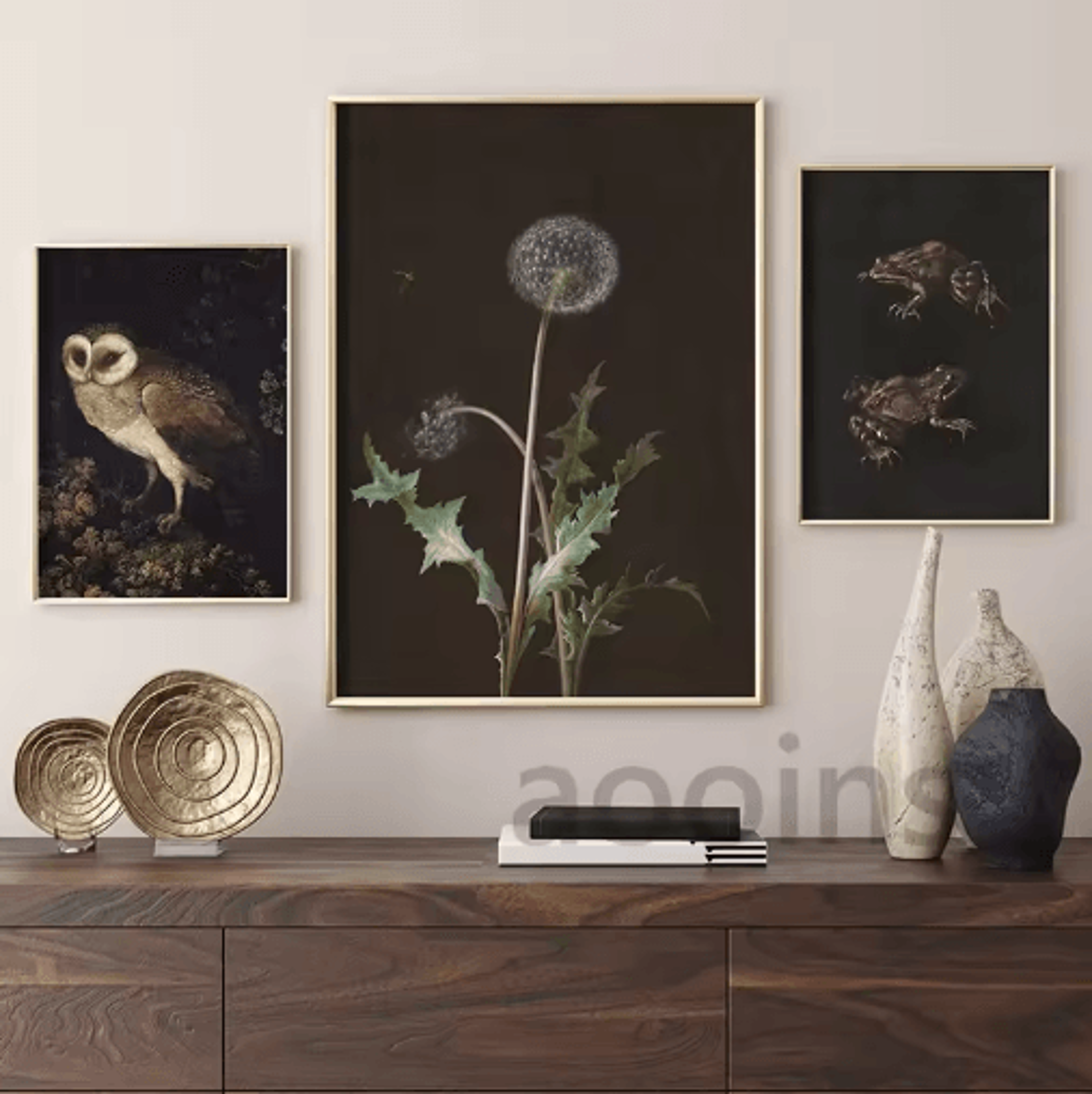 Vintage Owl Wall Art Moody Cottagecore Dark Academia Nature Canvas Print 20